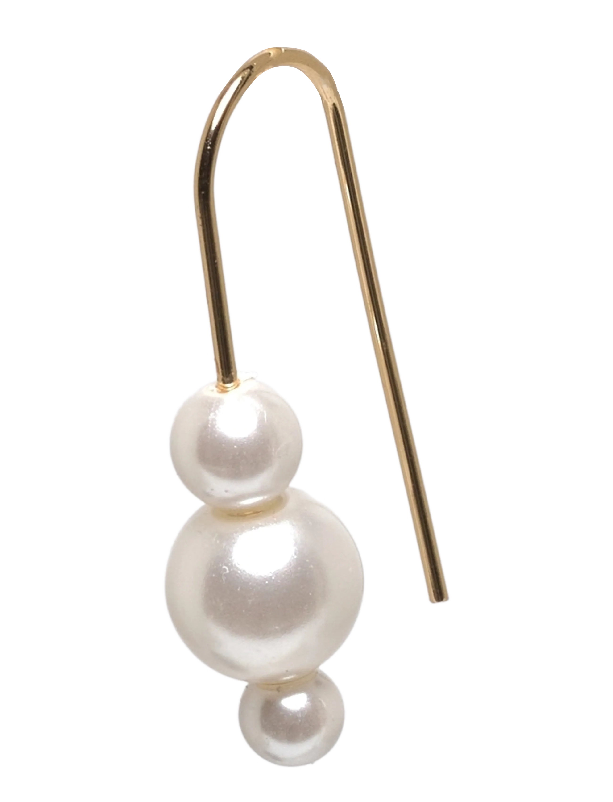 Pilgrim Elberta Pearl Earrings Gold-Plated, One Size, Earrings, Gold - Single Earring, Frauen