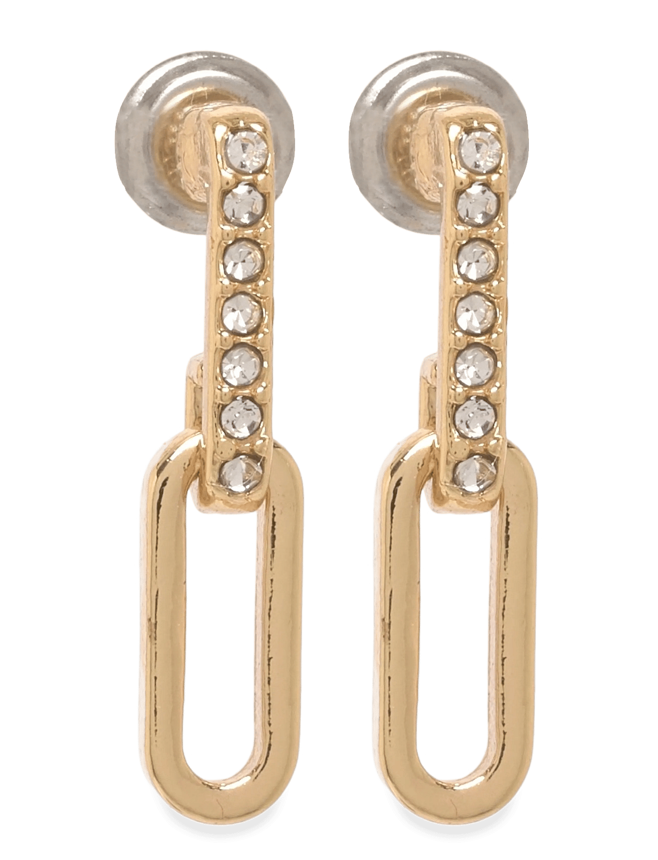 Elise Oval Link Crystal Earrings Gold-Plated