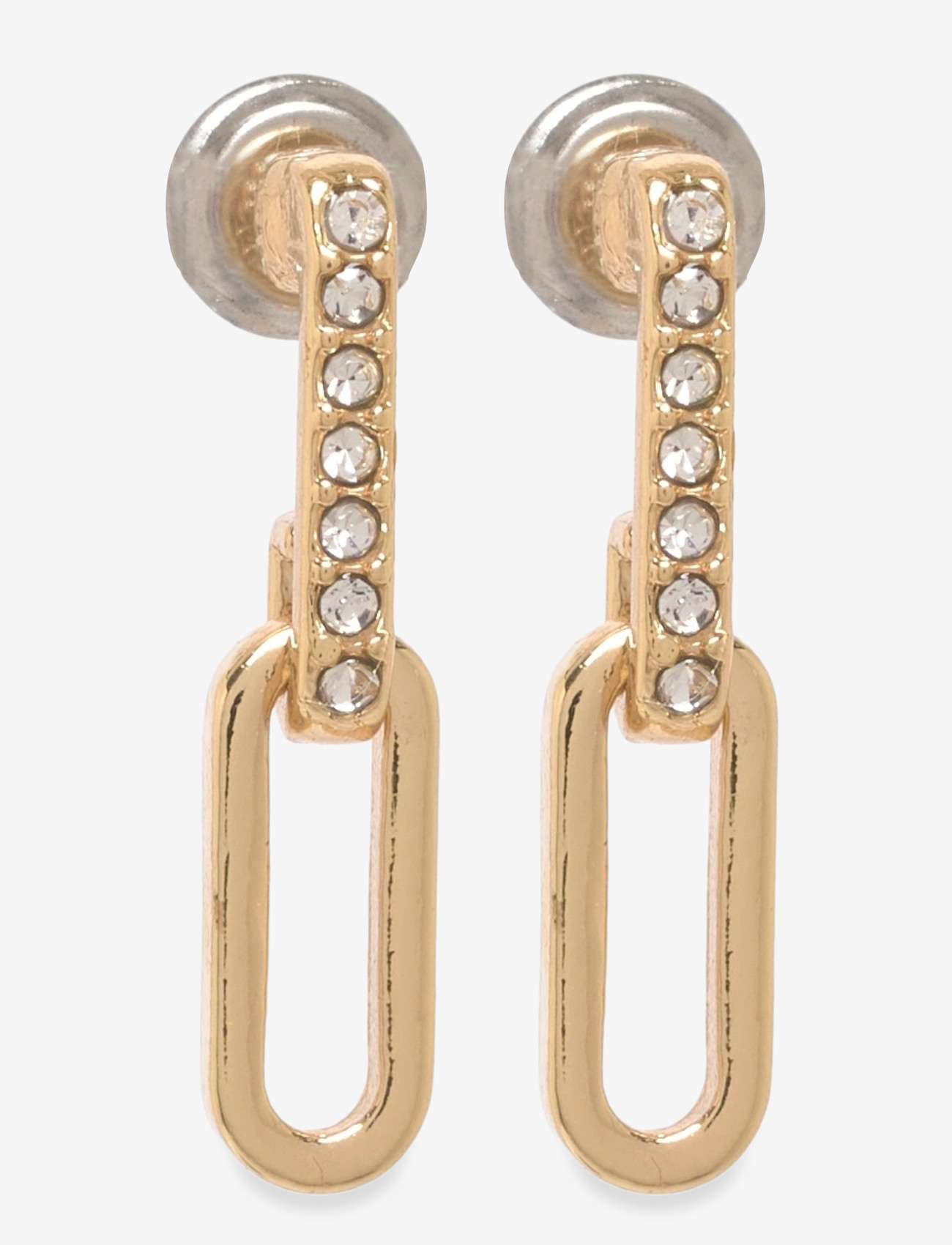 Pilgrim - ELISE oval link crystal earrings gold-plated - statement-ohrringe - gold plated - 0