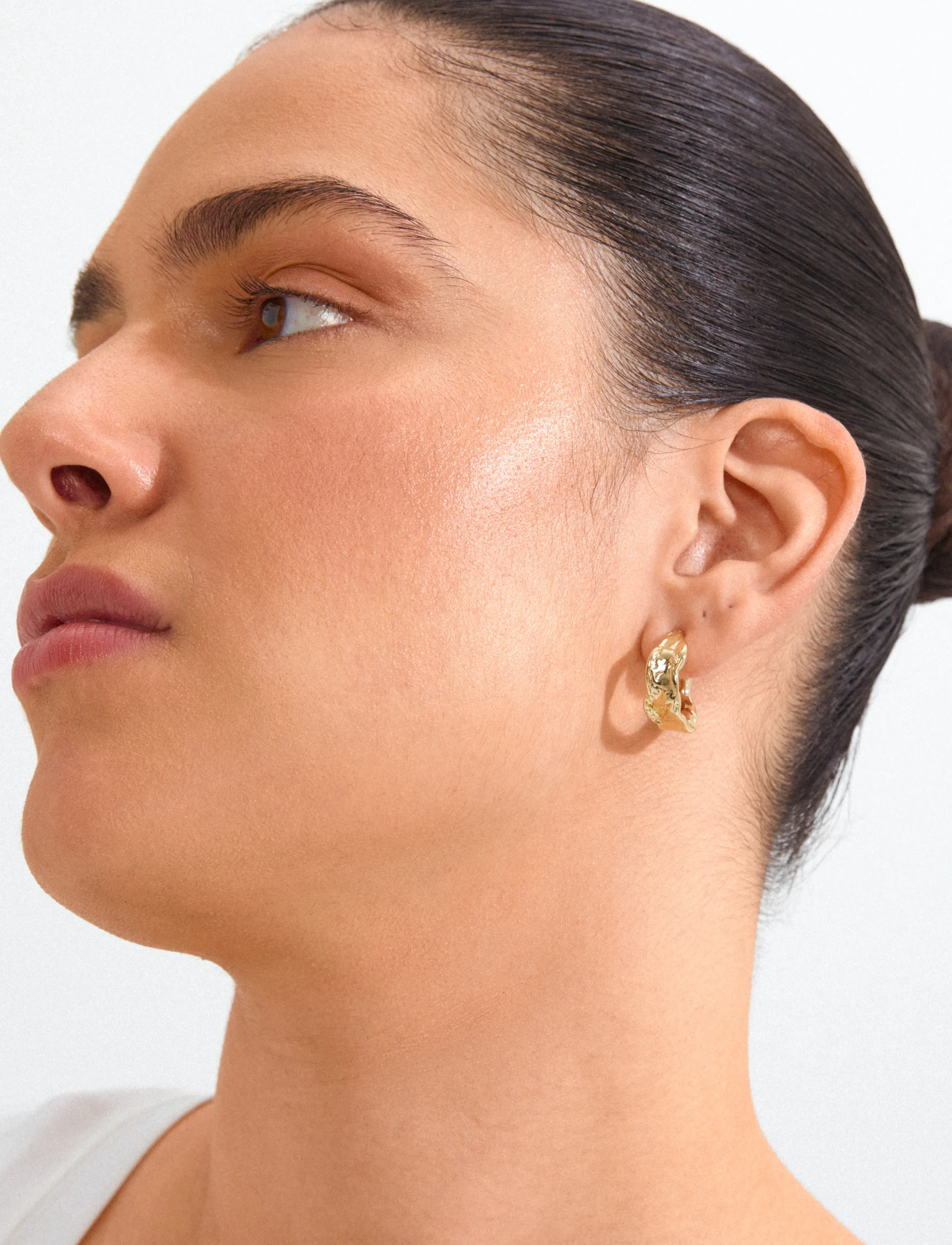 Pilgrim Elara Organic Shaped Hoop Earrings Gold-Plated, One Size, Earrings, Gold - Hoops, Frauen