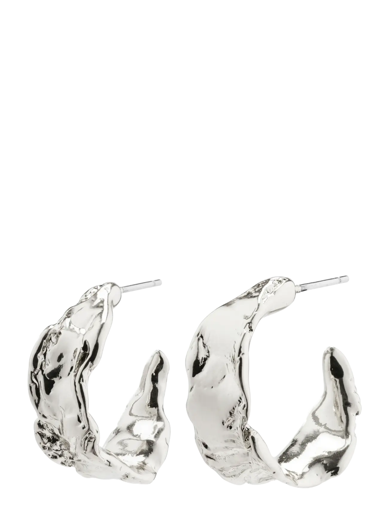 PILGRIM Elara Organic Shaped Hoop Ohrringe Silber-Plated Silber - One Size - Damen