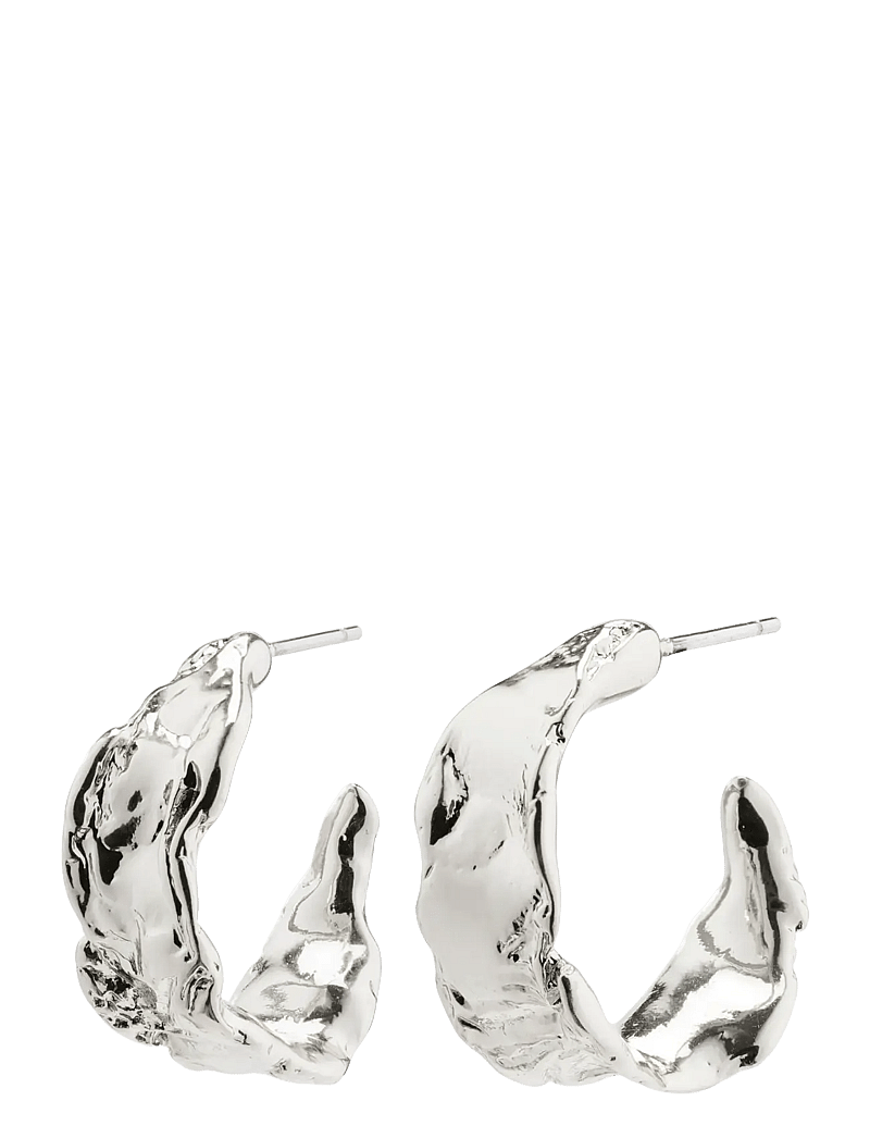 Pilgrim - ELARA organic shaped hoop earrings silver-plated - hopen - silver plated - 1