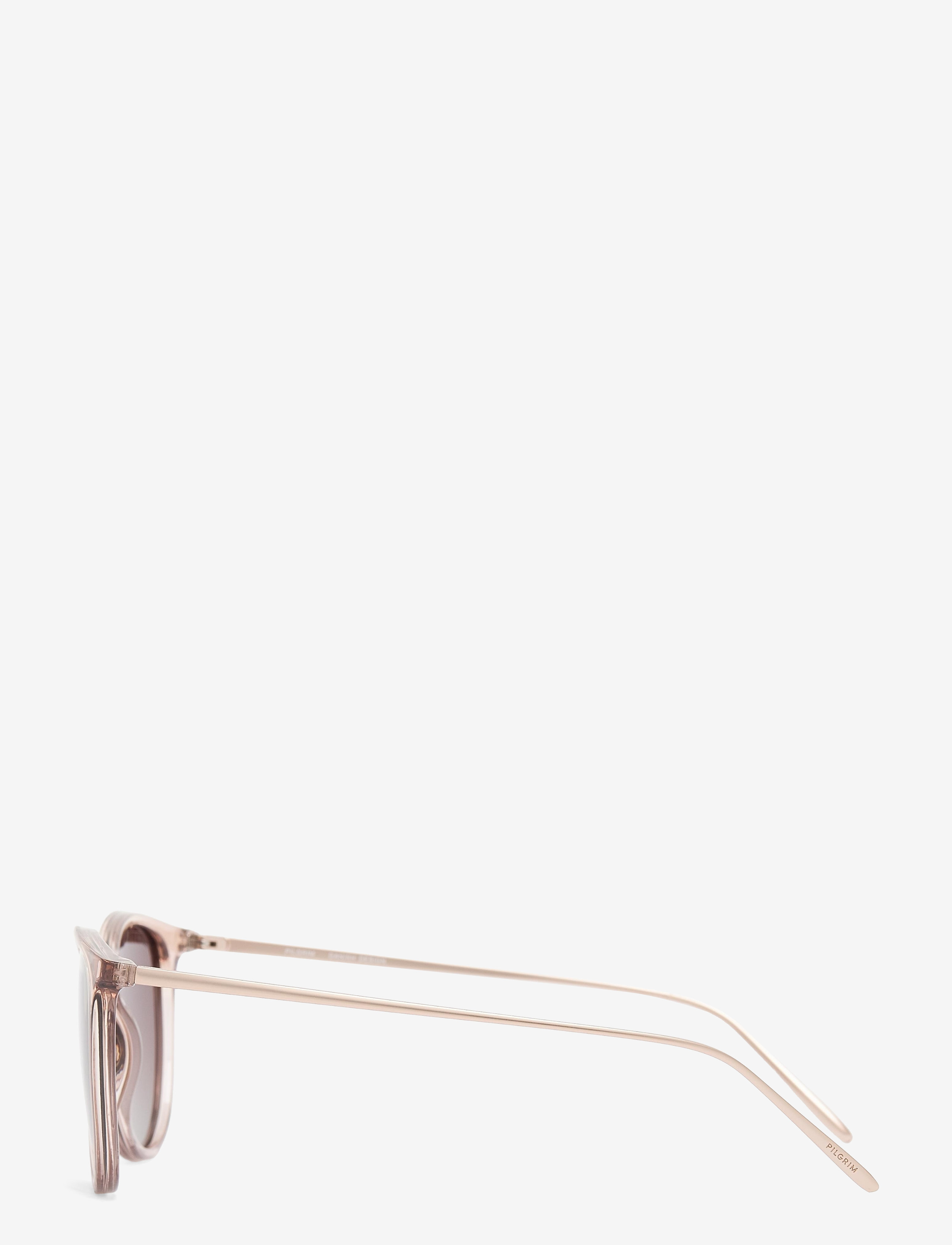 Pilgrim - VANILLE sunglasses crystal brown/gold - apaļas ietvars brilles - pink/rose - 3