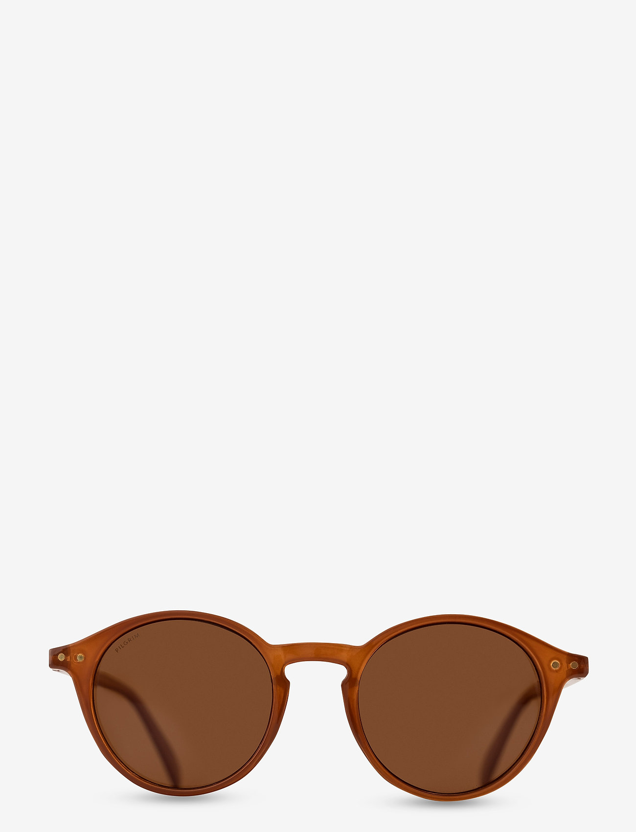 Pilgrim - ROXANNE classic round shaped sunglasses - brown - 1