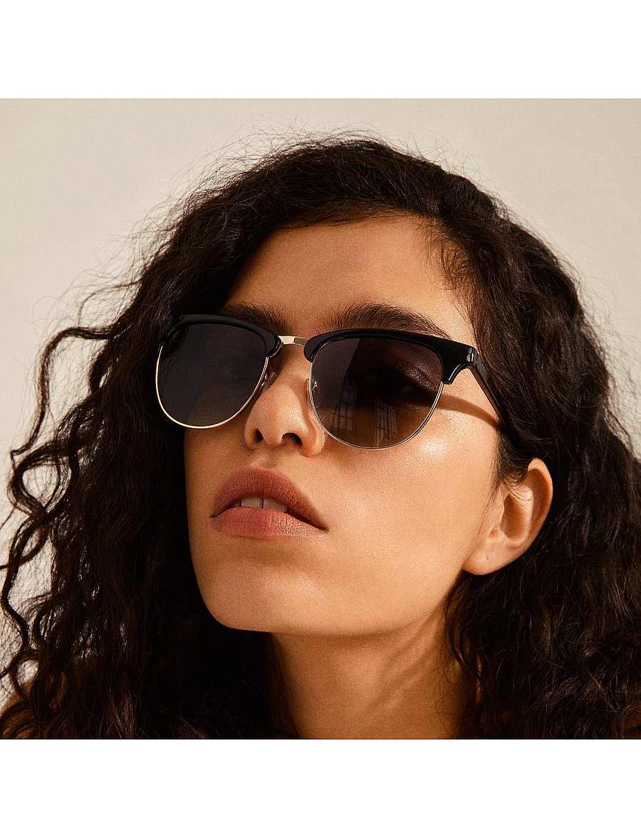 Pilgrim - CHARLIE retro style sunglasses black - black - 0