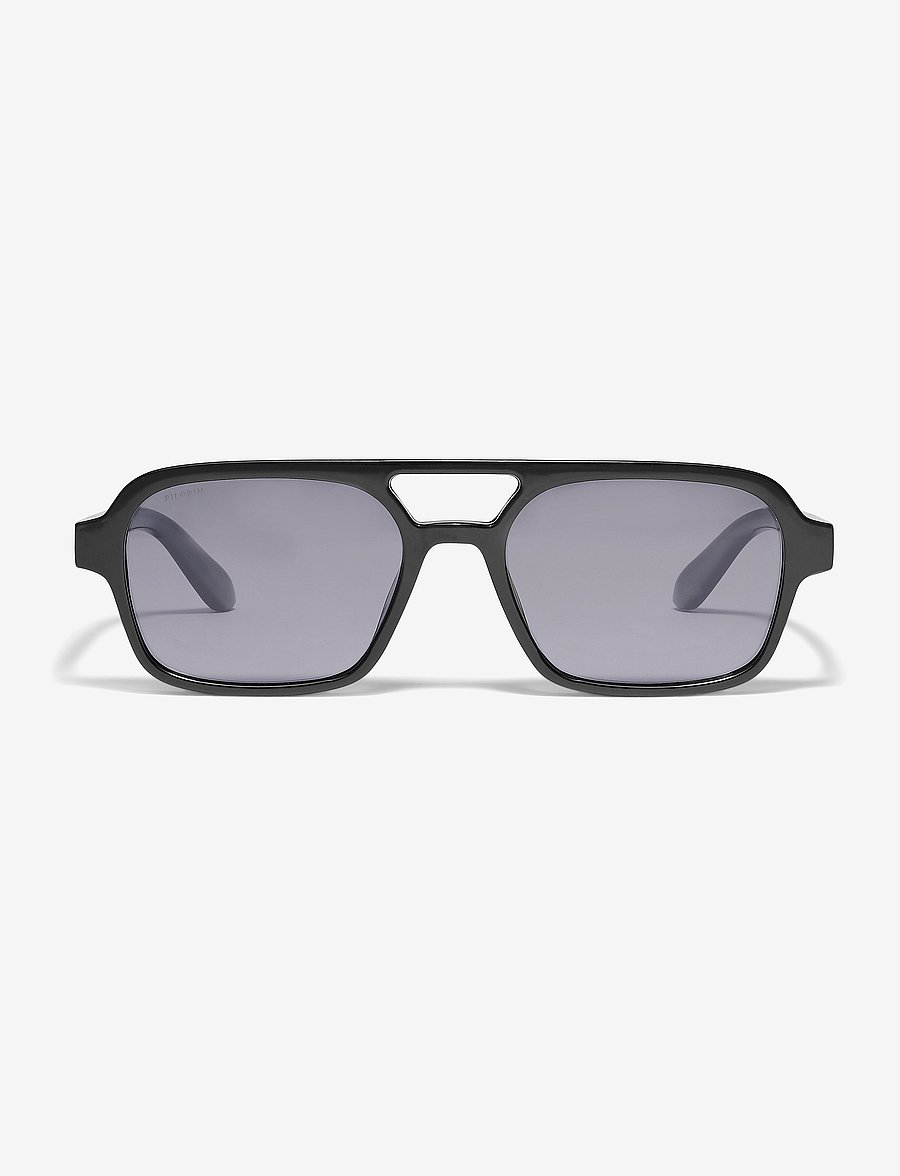 Pilgrim - CASS recycled retro style sunglasses black - black - 2