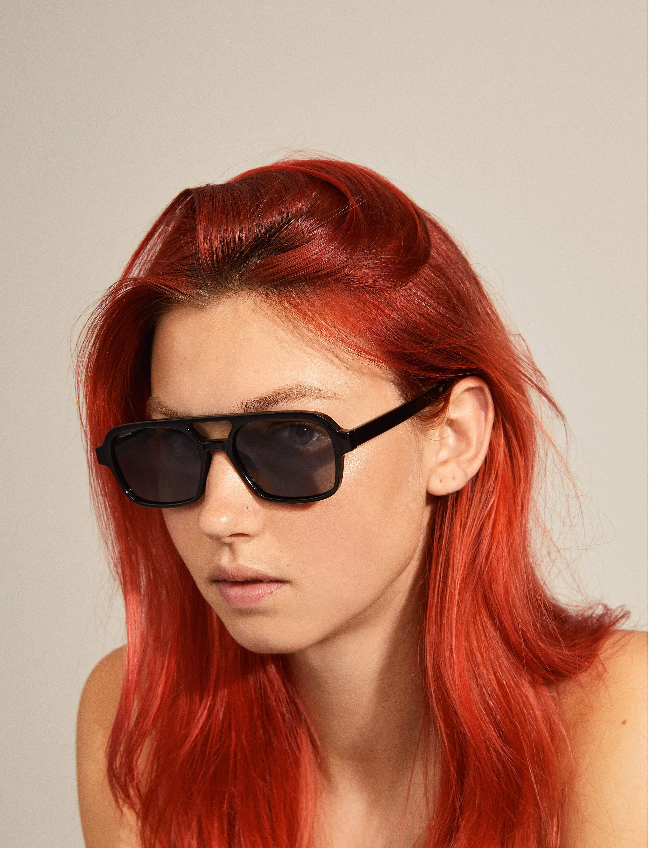 Pilgrim - CASS recycled retro style sunglasses black - black - 3