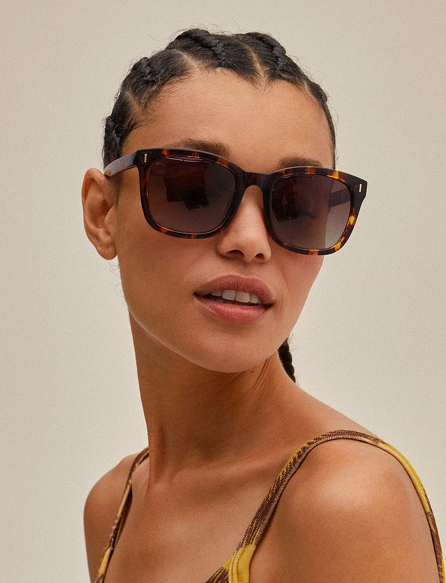 Pilgrim - KATYA sunglasses tortoise brown/gold - square frame - tortoise brown/gold - 0
