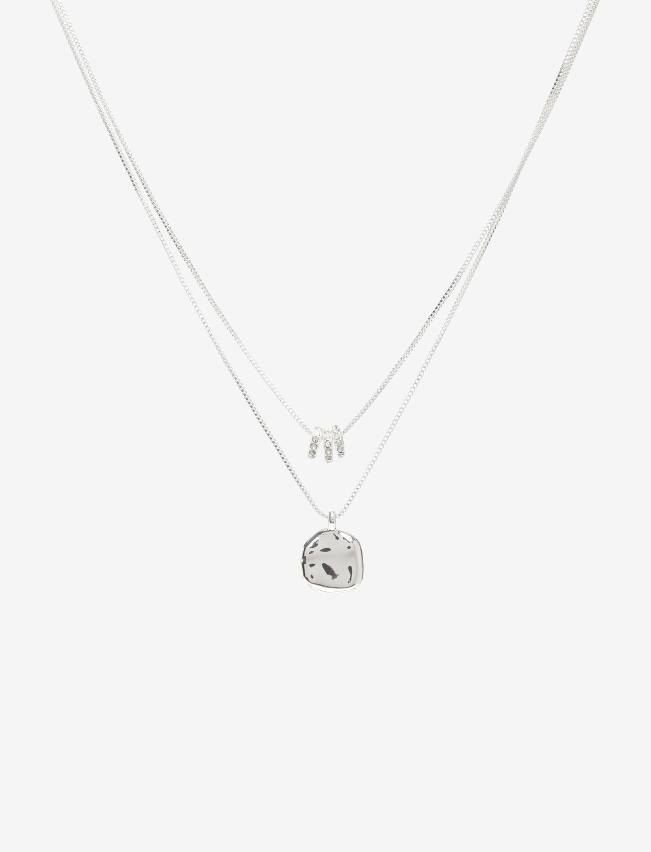 Pilgrim - AYO necklace with coin & crystal silver-plated - halskæder med vedhæng - silver plated - 0