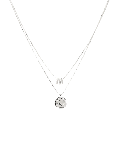 Ayo Necklace With Coin & Crystal Silver-Plated - HalskæDer Med VedhæNg