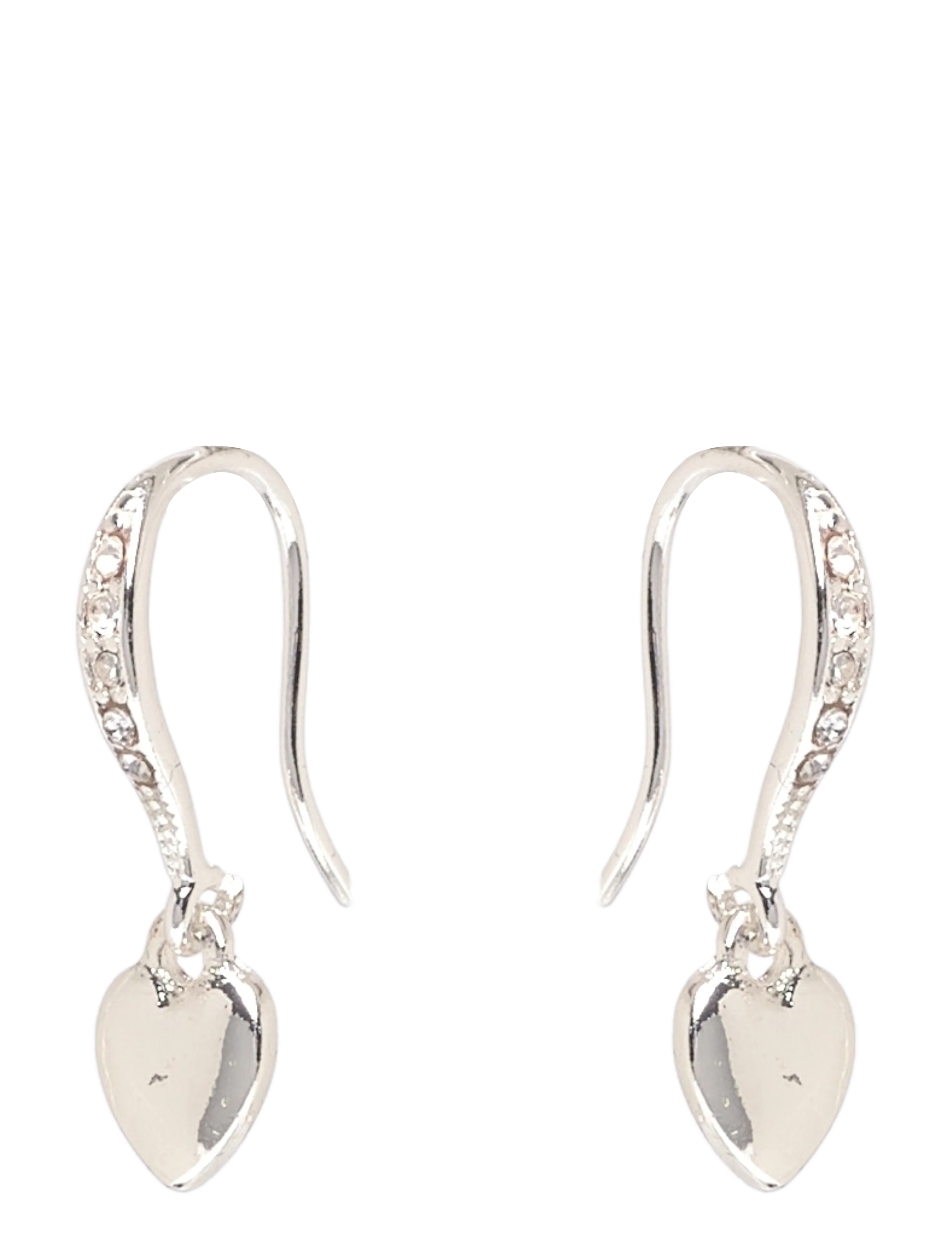 DIXIE heart earrings silver-plated - SILVER PLATED