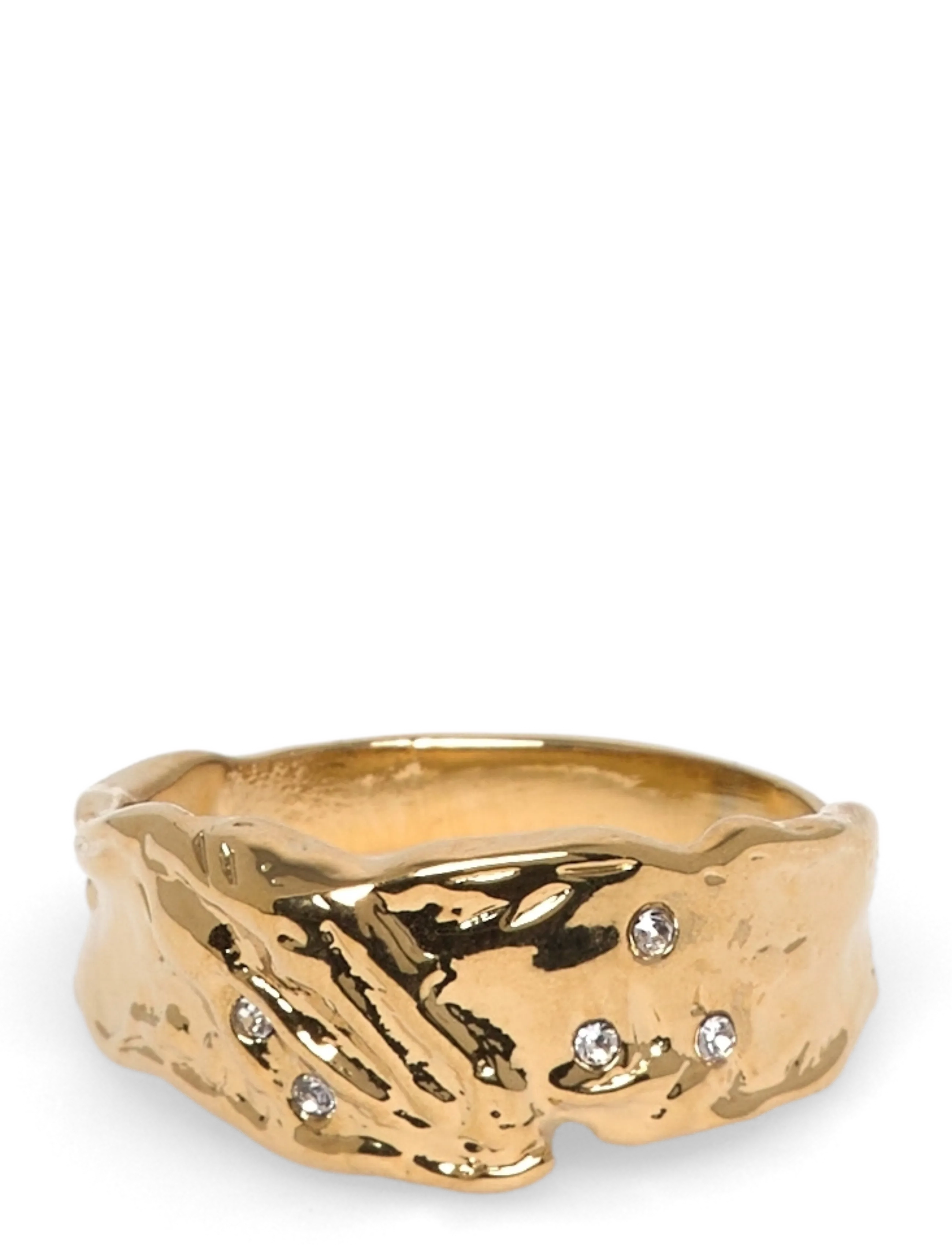 Pilgrim Sol Organic Shaped Crystal Ring Gold-Plated, Kvinder, Organisk Formet Krystal Ring, Guld, Str: ONE SIZE