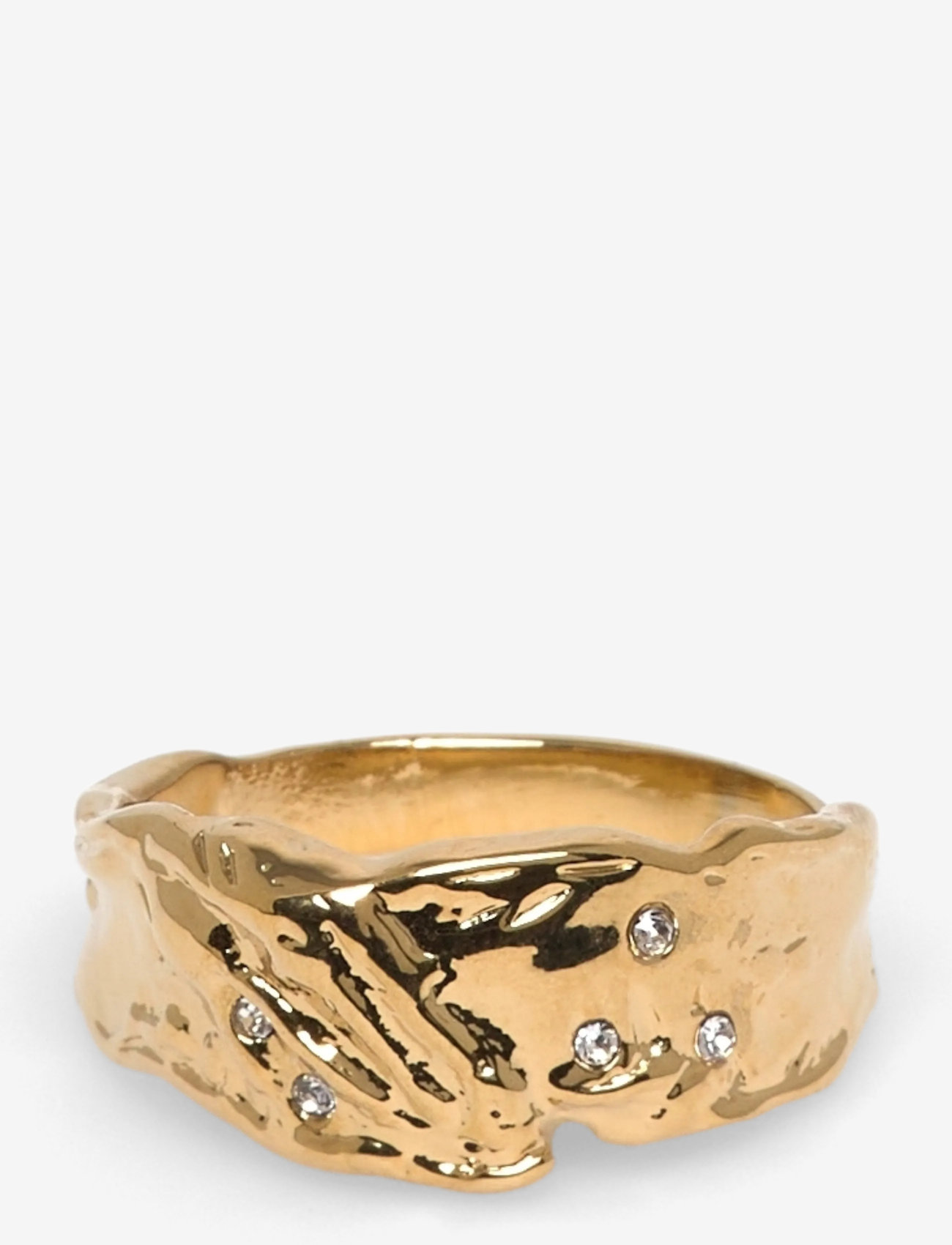 Pilgrim - SOL organic shaped crystal ring gold-plated - bagues - gold plated - 0