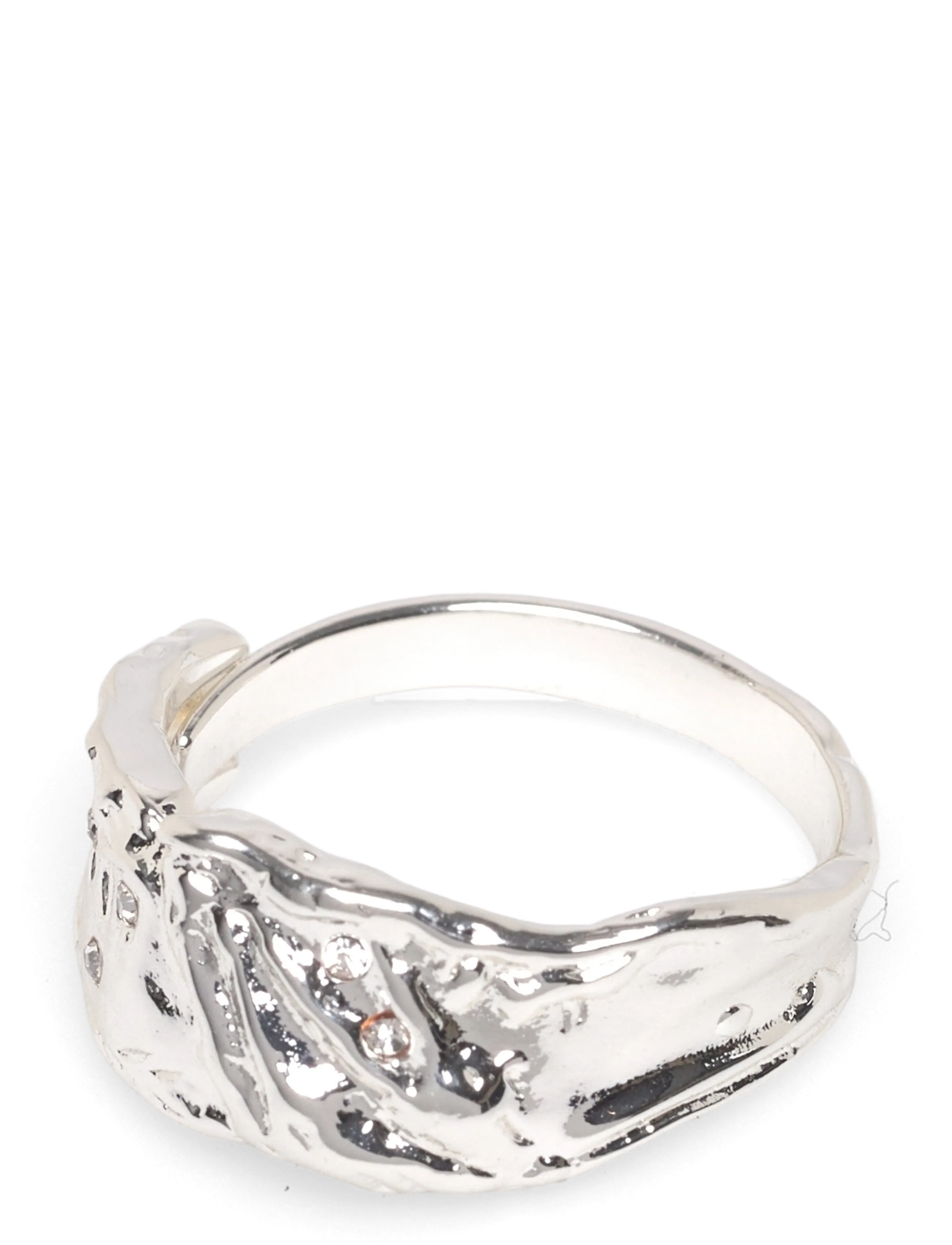 Sol Organic Shaped Crystal Ring Silver-Plated