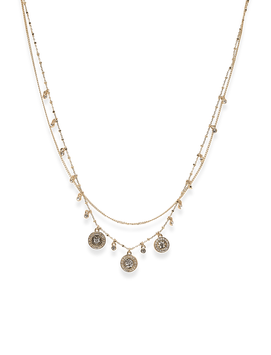 Pilgrim - VERONICA coins & crystal necklace gold-plated - statement halskæder - gold plated - 0