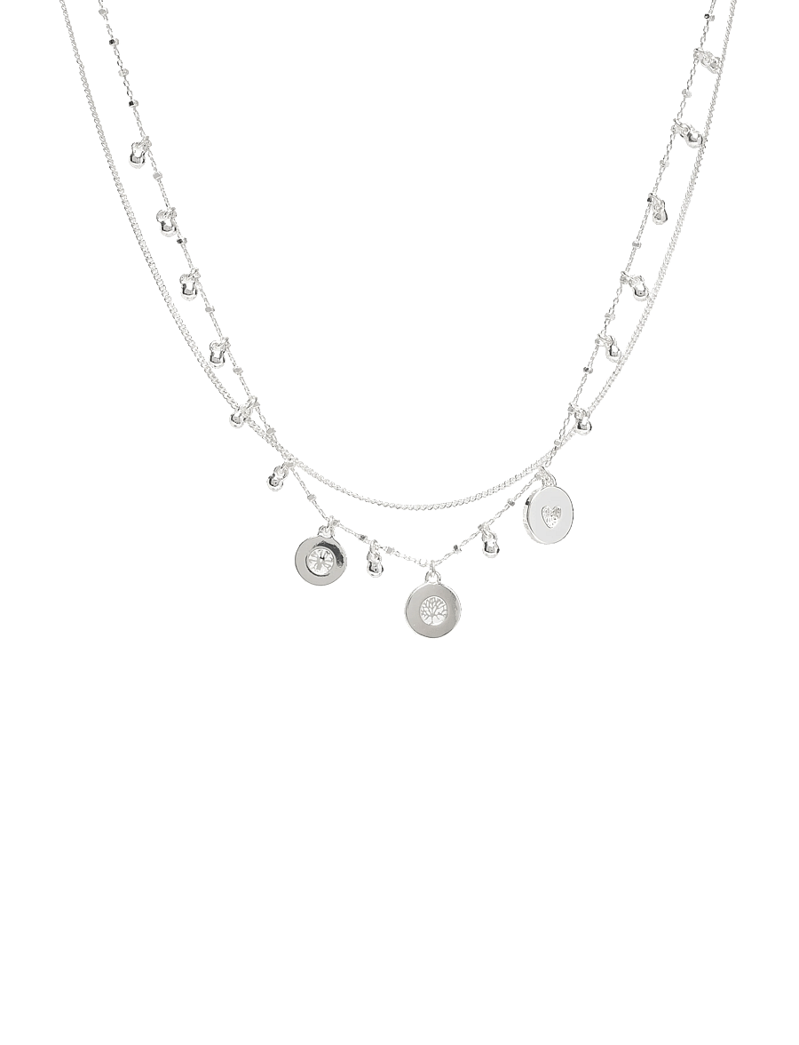 Pilgrim - VERONICA coins & crystal necklace silver-plated - statementhalsband - silver plated - 0