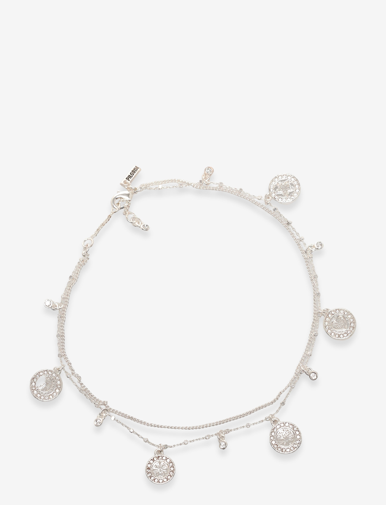 Pilgrim - VERONICA coin pendant ankle chain silver-plated - fotkedjor - silver plated - 0