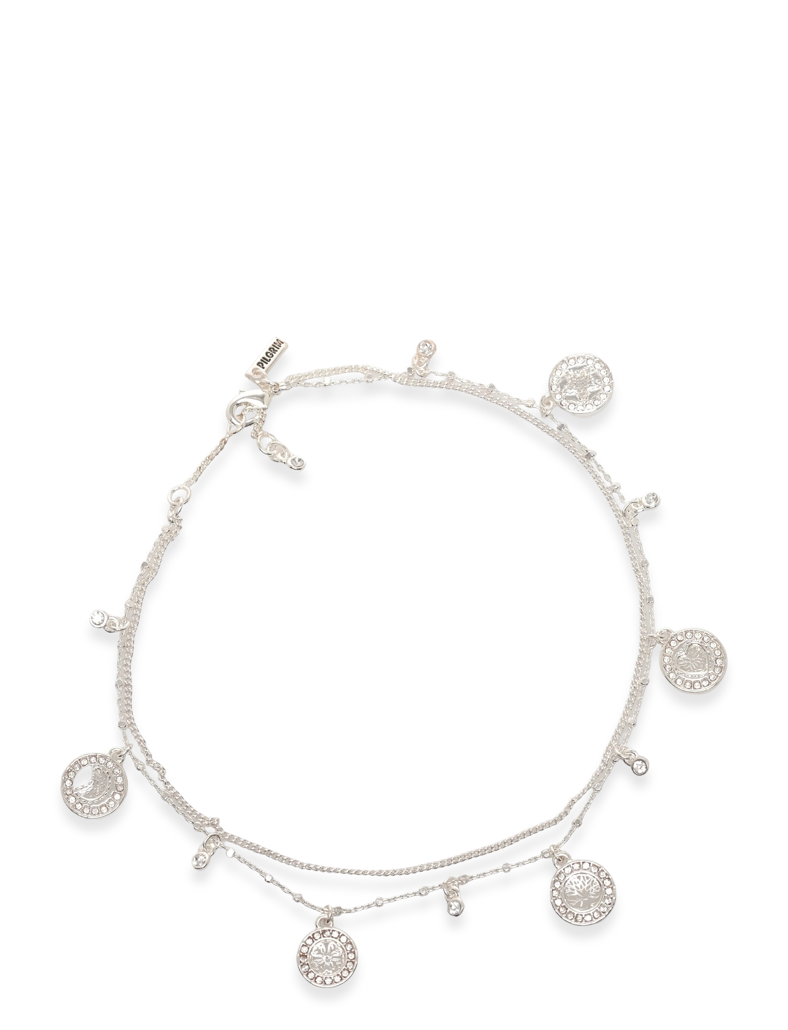 Pilgrim VERONICA coin pendant ankle chain silver-plated - Fußkette - SILVER PLATED / silver