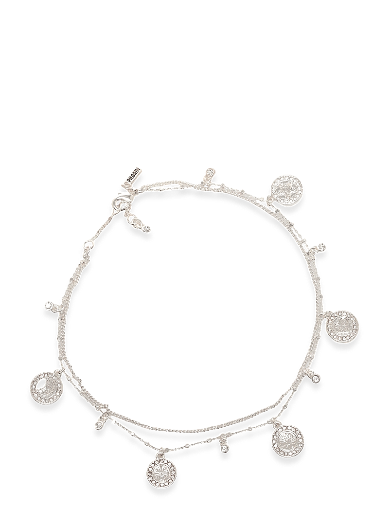 Pilgrim - VERONICA coin pendant ankle chain silver-plated - fotkedjor - silver plated - 0