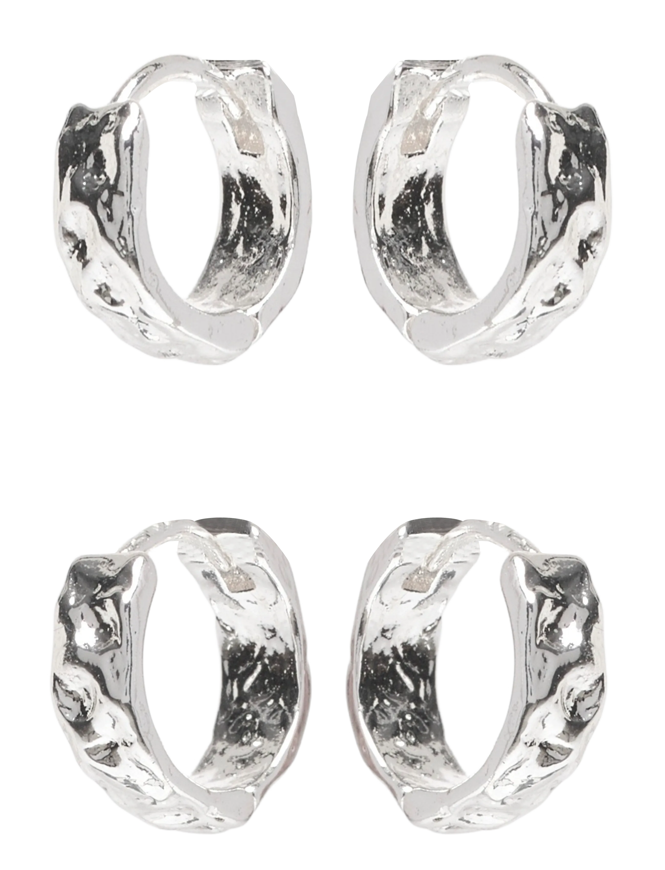 Pilgrim Tabitha Hoop Earrings 2-In-1 Set Silver-Plated, One Size, Earrings, Silber - Hoops, Frauen