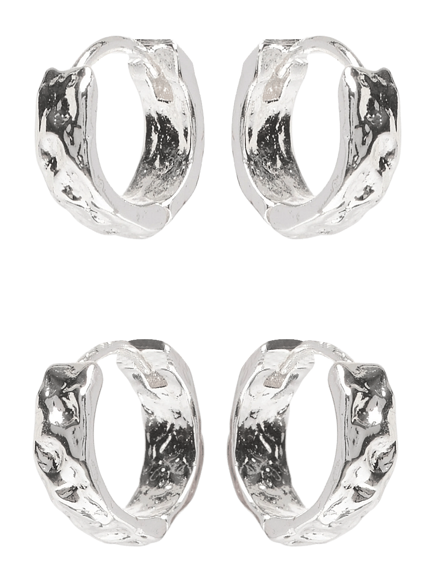 Pilgrim - TABITHA hoop earrings 2-in-1 set silver-plated - riņķīši - silver plated - 0
