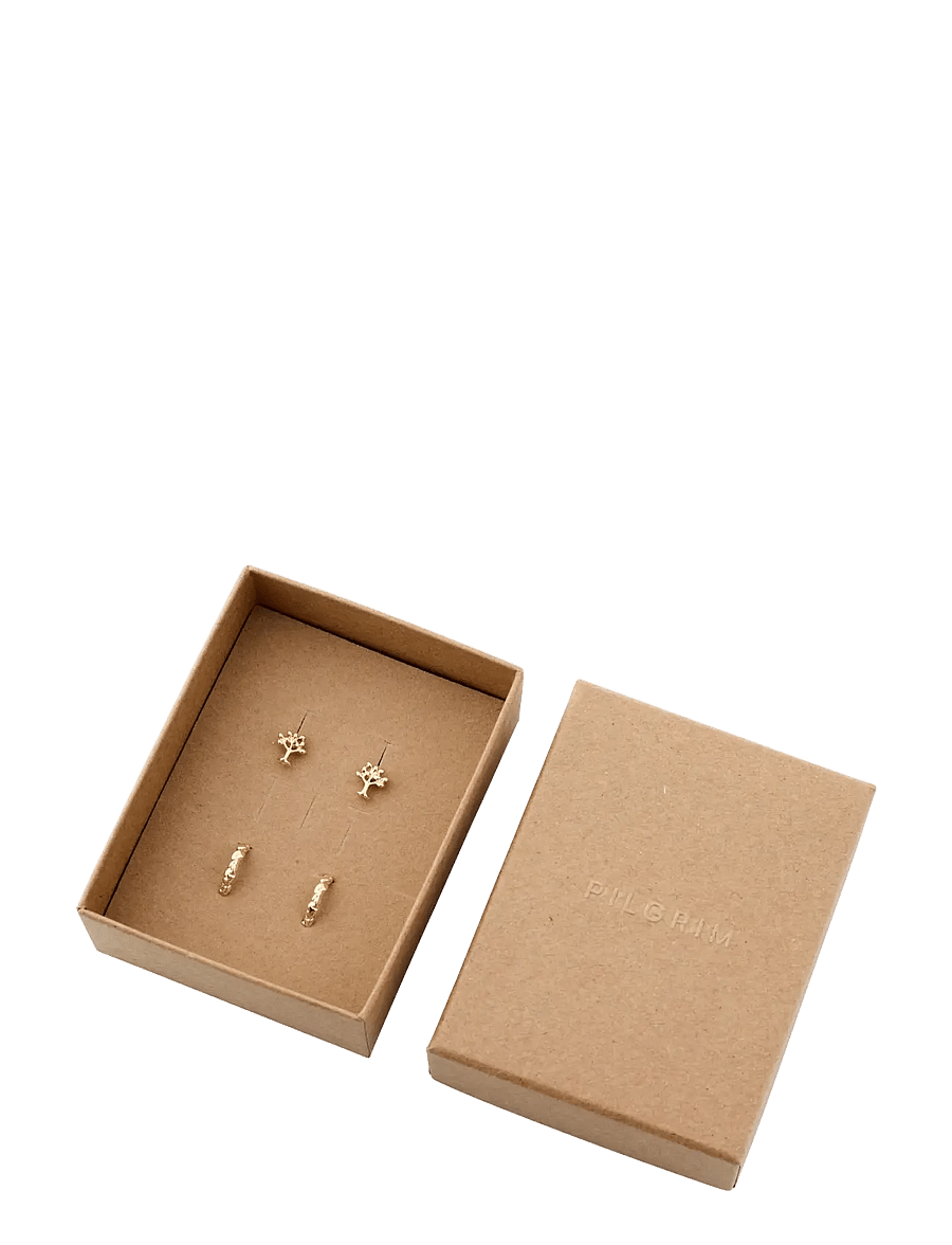 Pilgrim - PIPER gift set, earrings 2-in-1 set, gold-plated - gold plated - 3