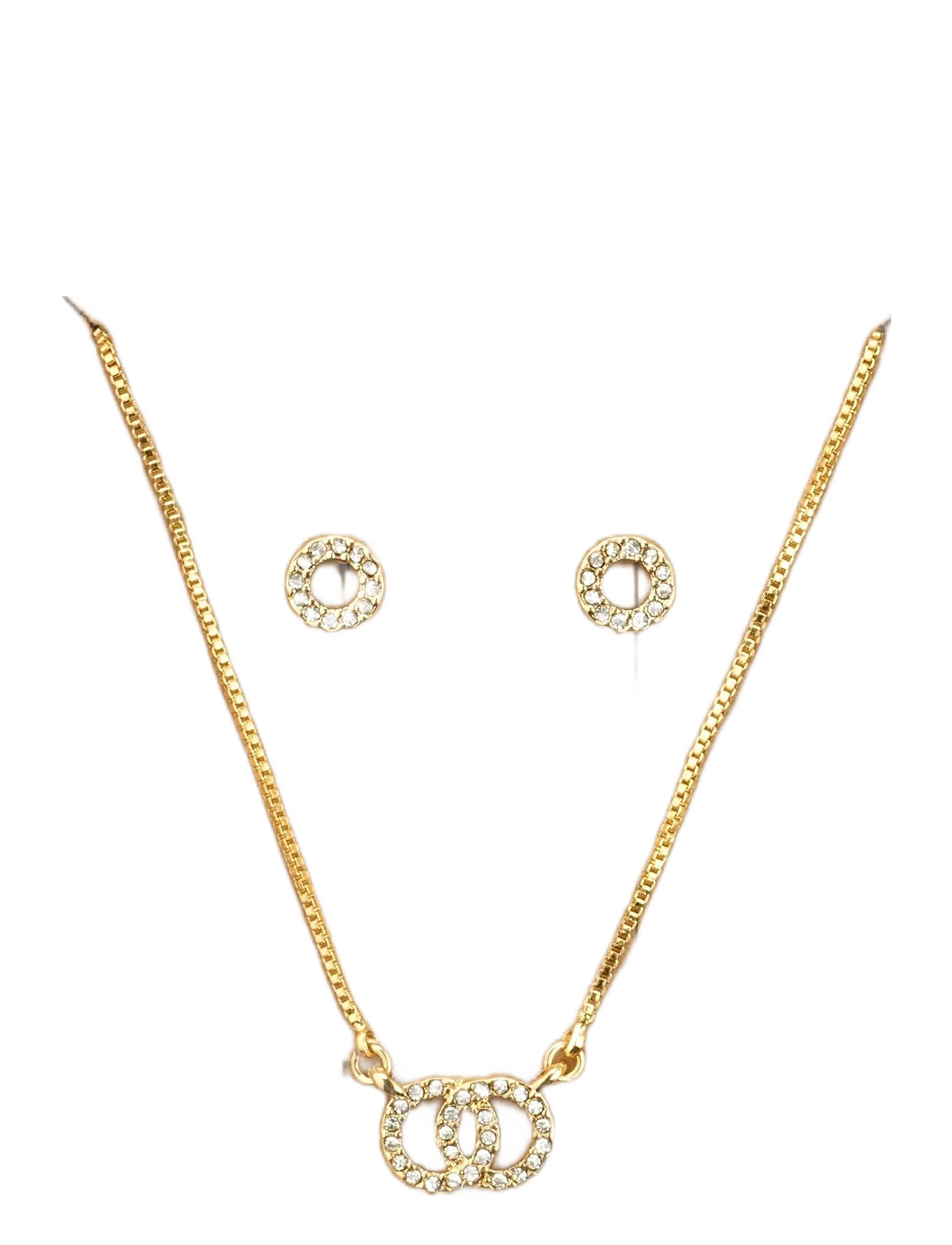 HARLAN gift set, necklace & earrings, gold-plated - GOLD PLATED