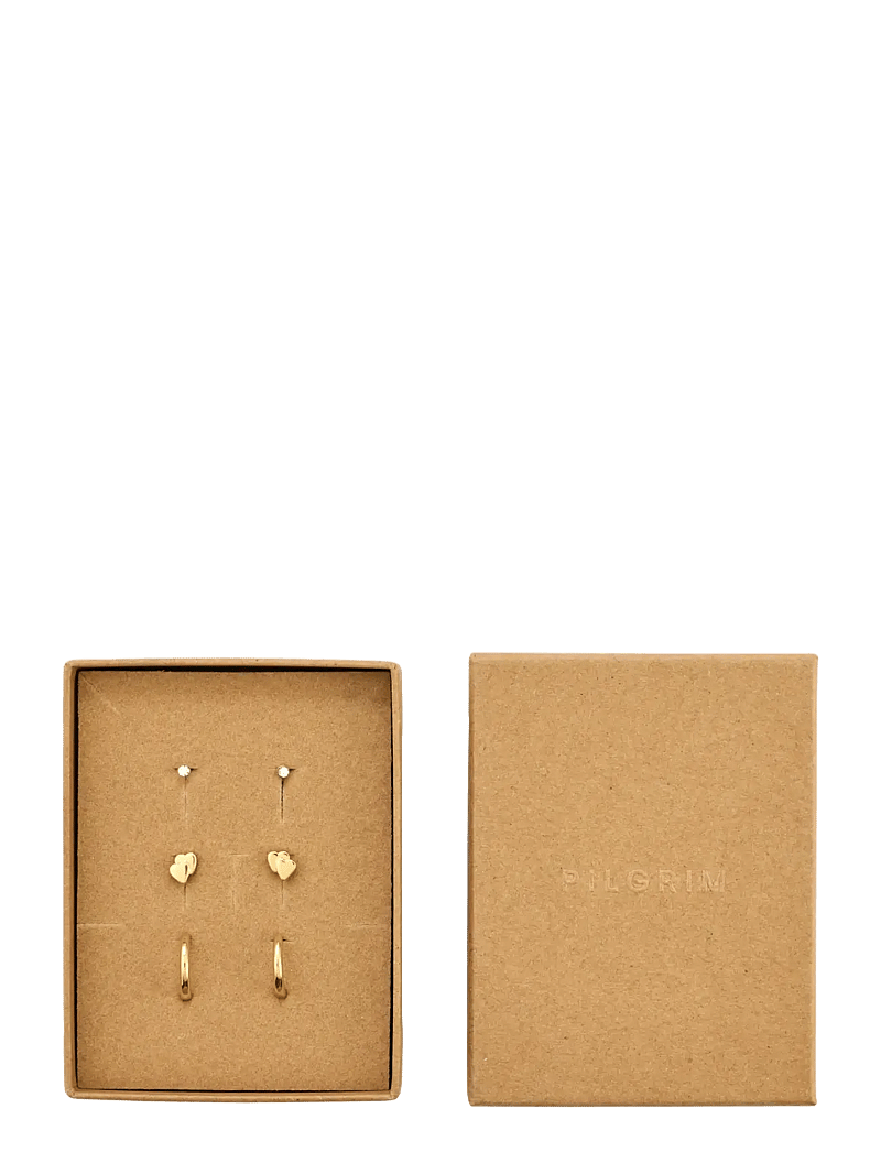 Pilgrim - HALO gift set earrings 3-in-1 set - stud earrings - gold plated - 1