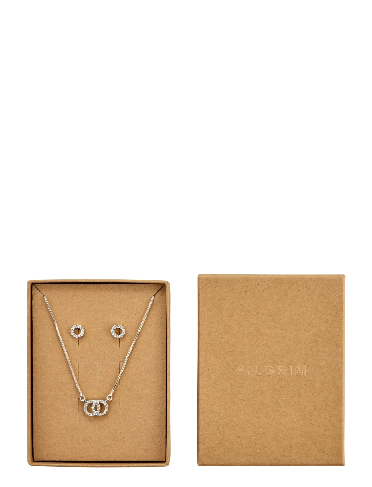 HARLAN gift set, necklace & earrings, silver-plated - SILVER PLATED