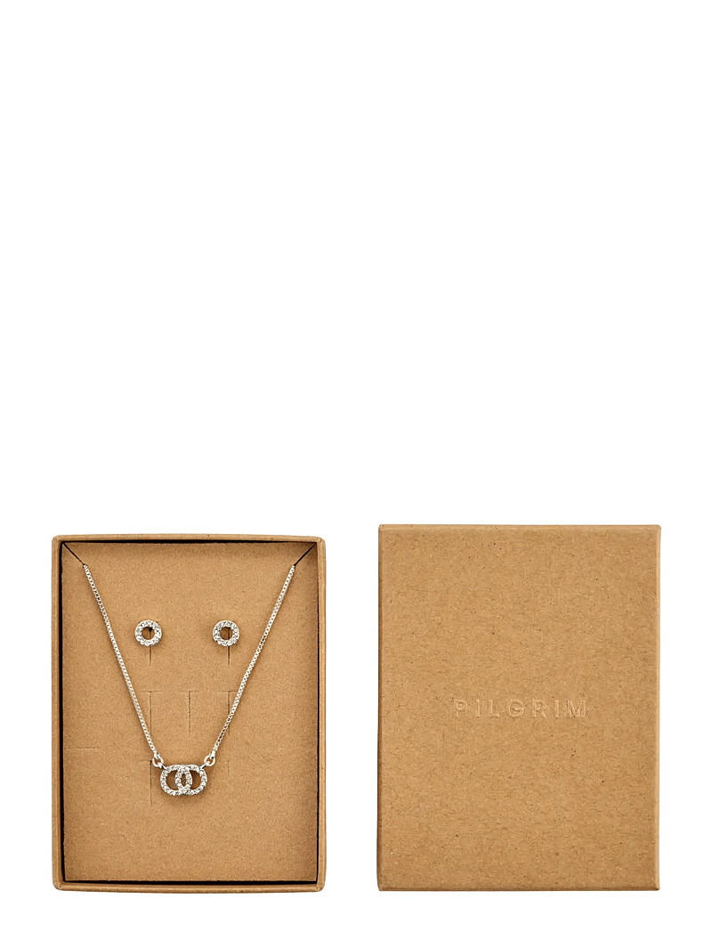 Pilgrim - HARLAN gift set, necklace & earrings, silver-plated - halskæder med vedhæng - silver plated - 1