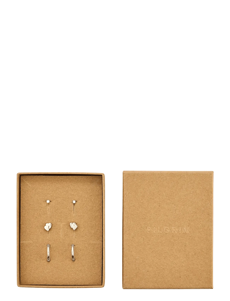 Pilgrim - HALO gift set, earrings 3-in-1 set - ohrstecker - silver plated - 1