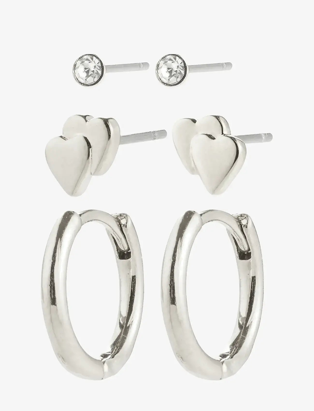 Pilgrim - HALO gift set, earrings 3-in-1 set - ohrstecker - silver plated - 2