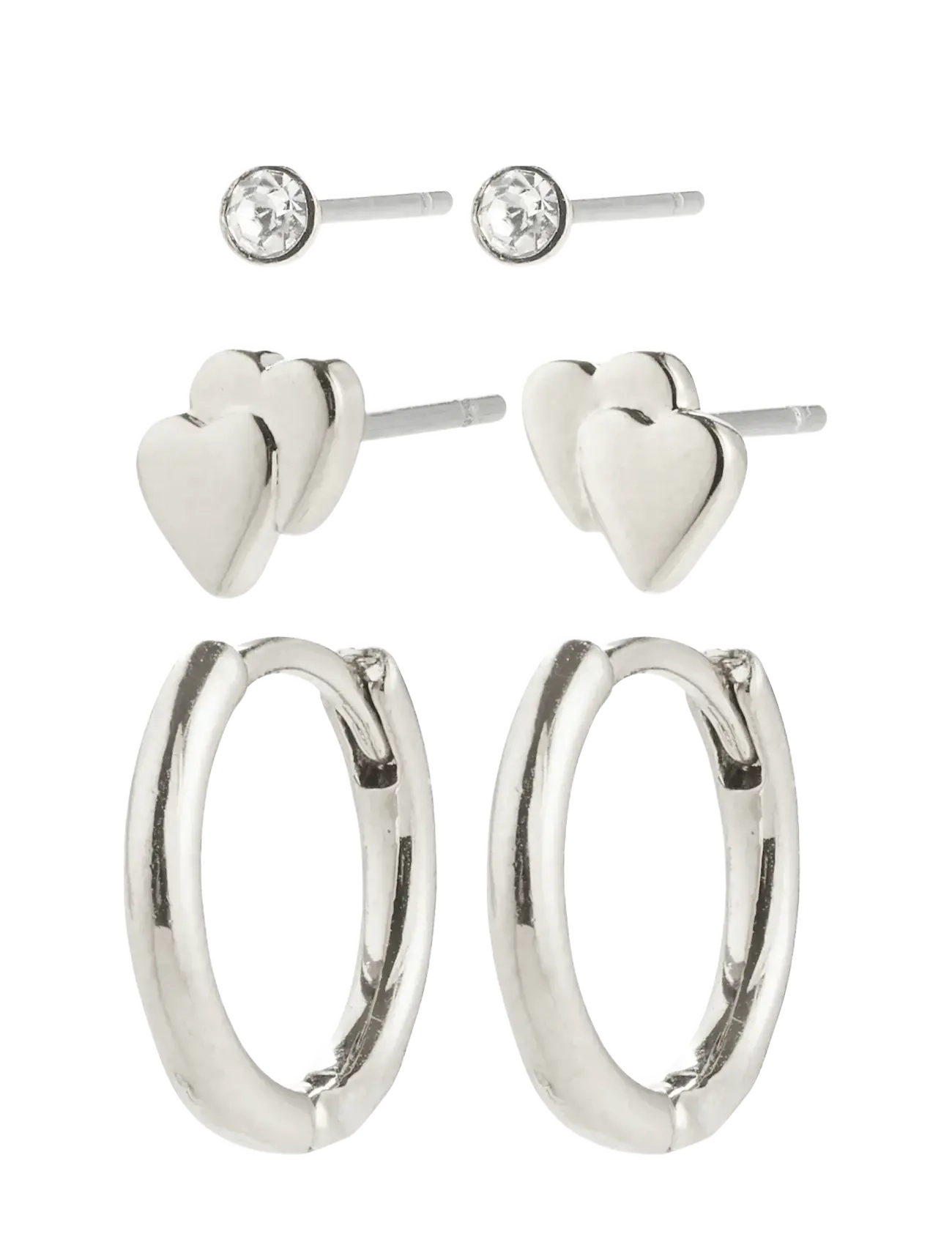 Pilgrim - HALO gift set, earrings 3-in-1 set - silver plated - 2