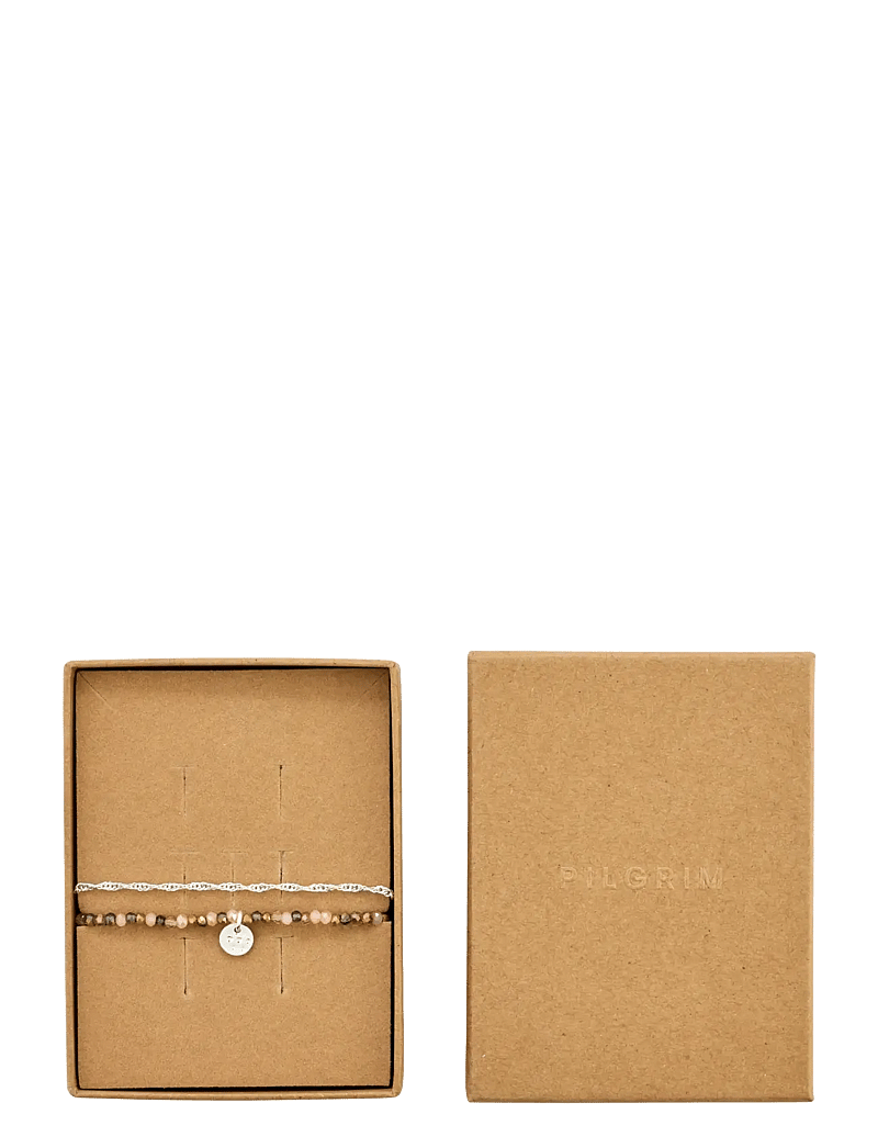 Pilgrim - BELLAMY gift set, bracelet 2-in-1 set - kedjearmband - silver plated - 1