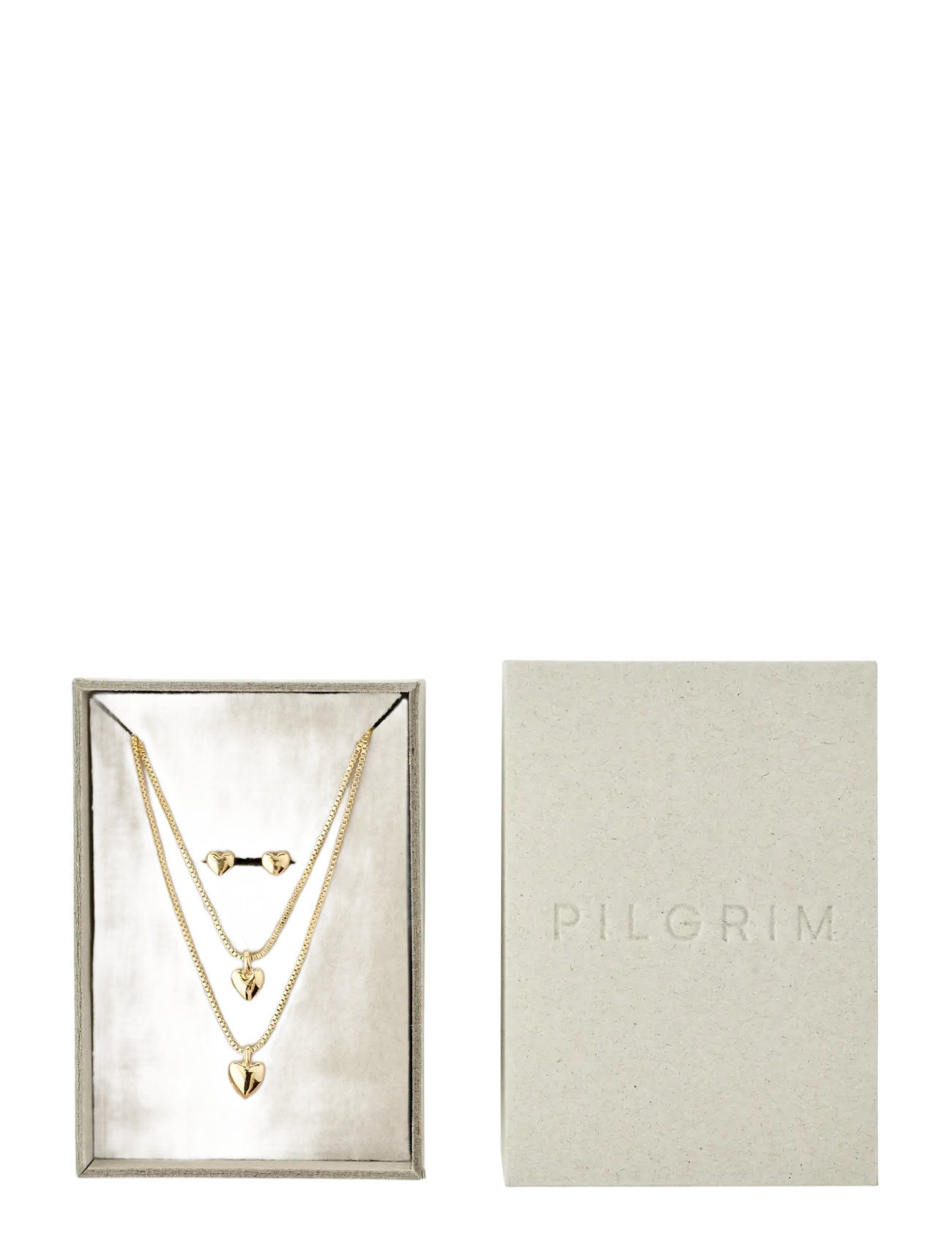 Pilgrim PENINA gift set, necklace & earstuds, gold-plated - Naszyjniki łańcuszkowe - GOLD PLATED / gold