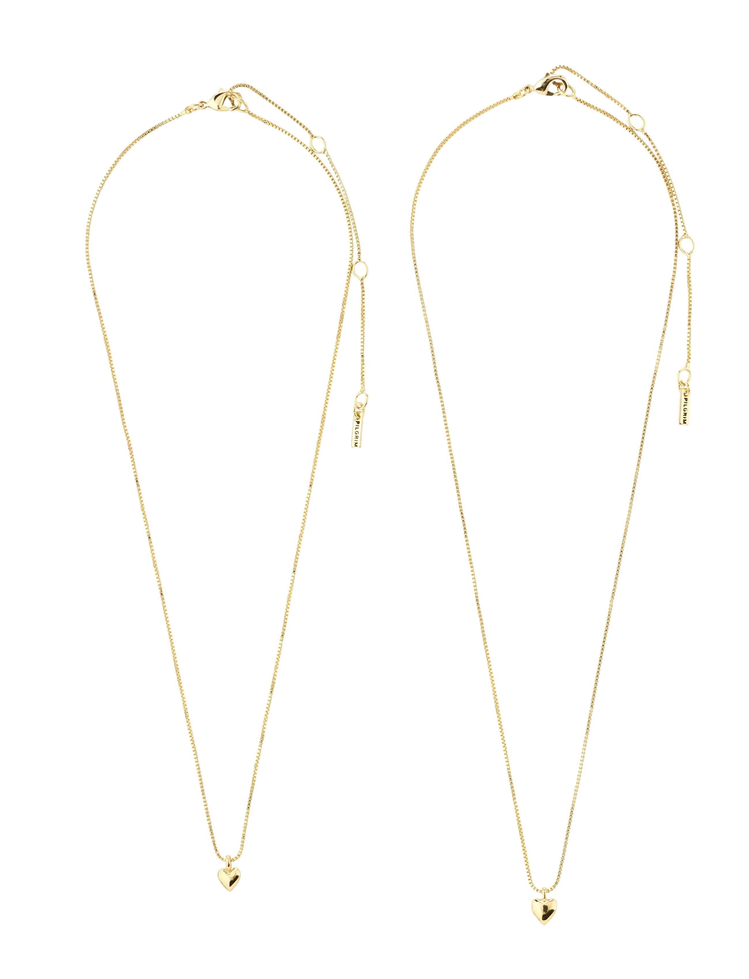 Pilgrim - PENINA gift set, necklace & earstuds, gold-plated - gold plated - 4