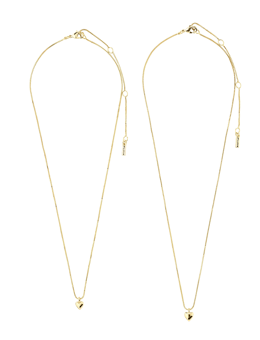 Pilgrim - PENINA gift set, necklace & earstuds, gold-plated - gold plated - 4