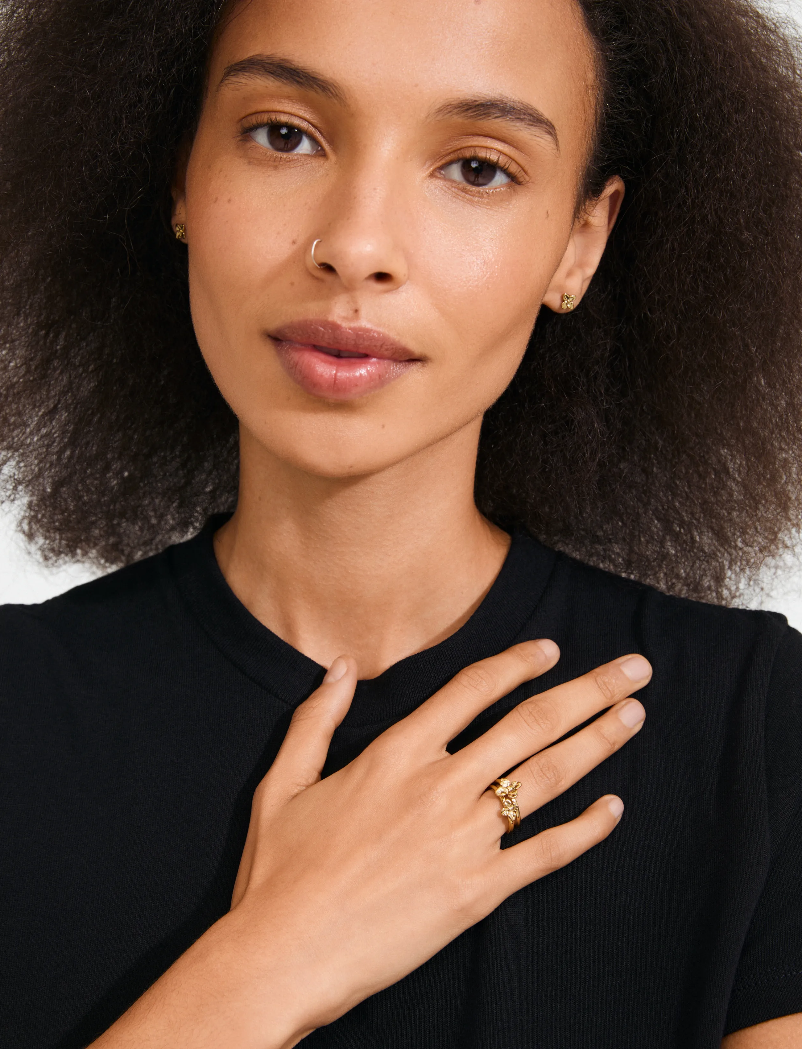 Pilgrim Sanine Gift Set, Rings & Earstuds, Gold-Plated, Kvinder, Ringe Og Ørestikker Gavesæt, Guld, Str: ONE SIZE