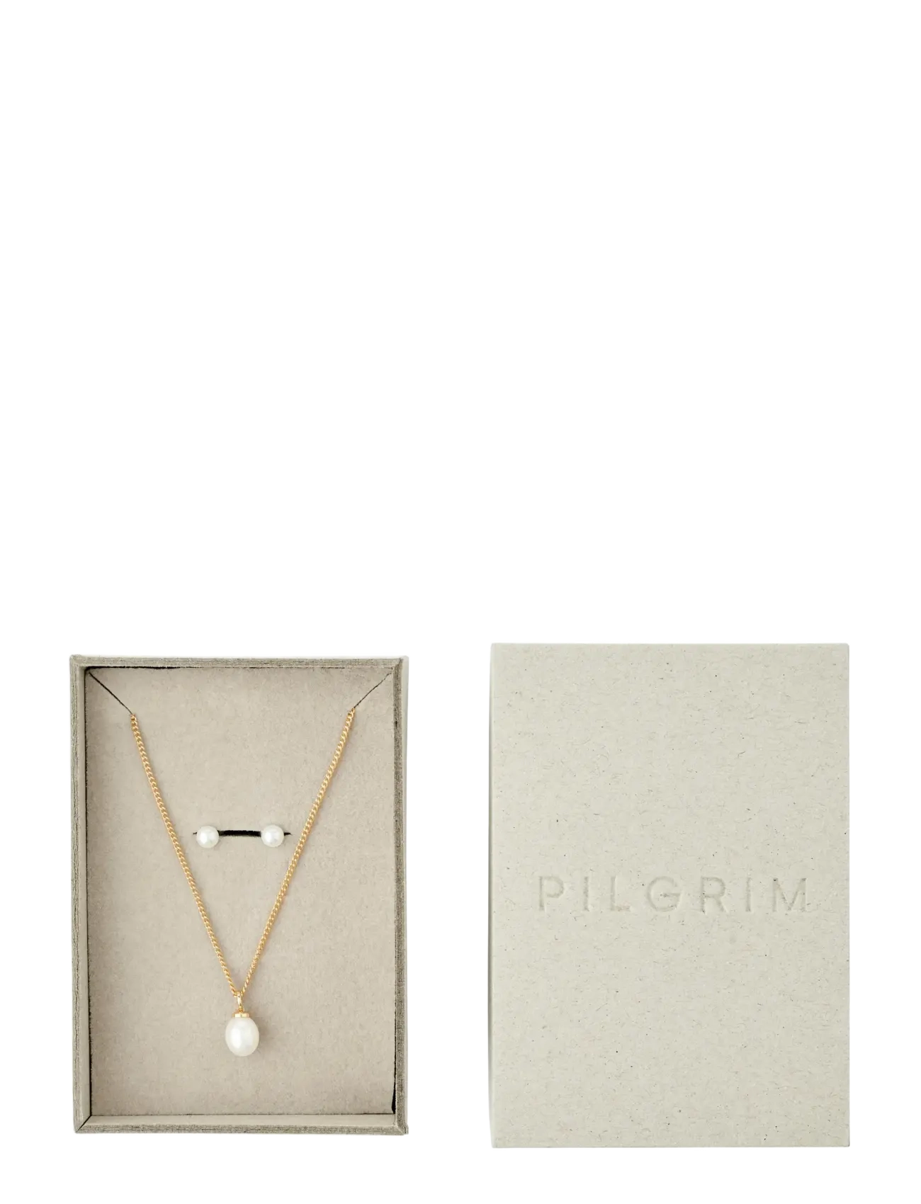 Pilgrim EVENA gift set, necklace & earstuds, gold-plated - Oorbellen - GOLD PLATED / gold