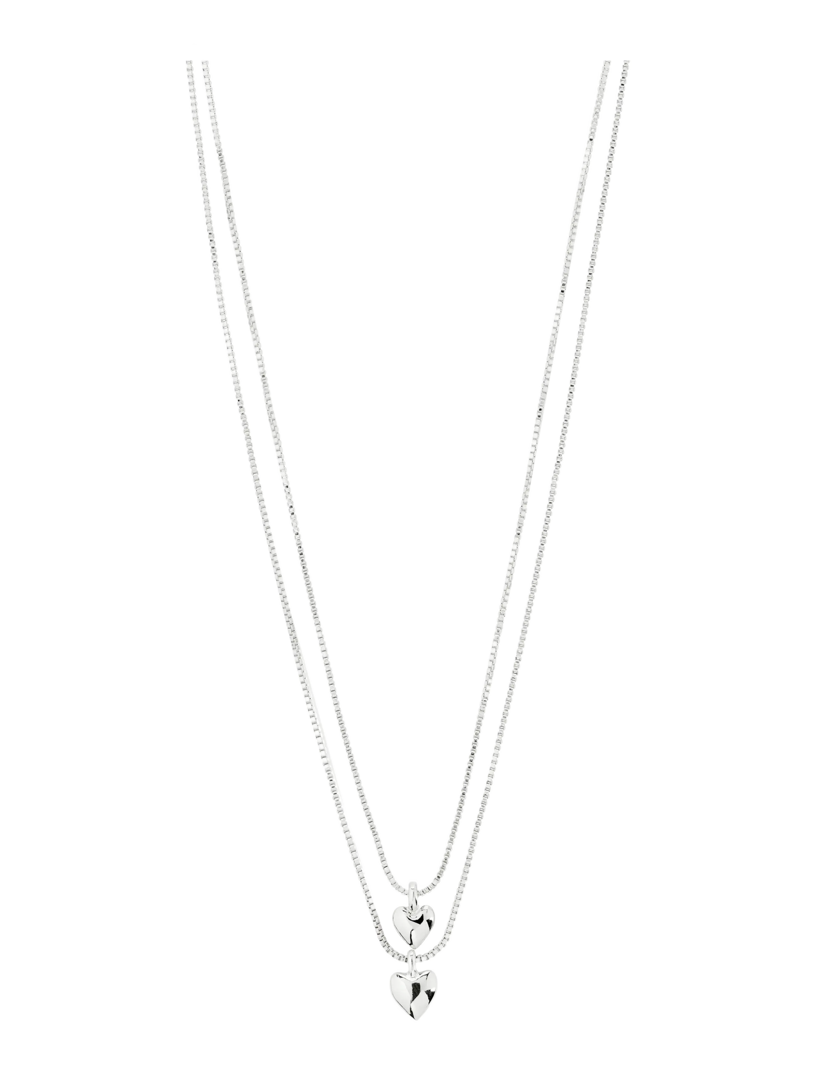 Pilgrim - PENINA gift set, necklace & earstuds, silver-plated - silver plated - 2