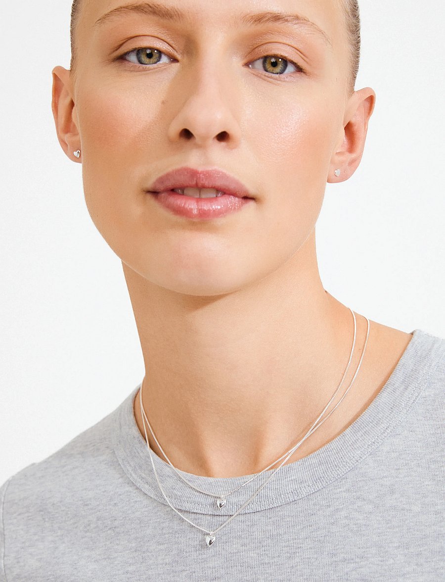 Pilgrim - PENINA gift set, necklace & earstuds, silver-plated - silver plated - 0
