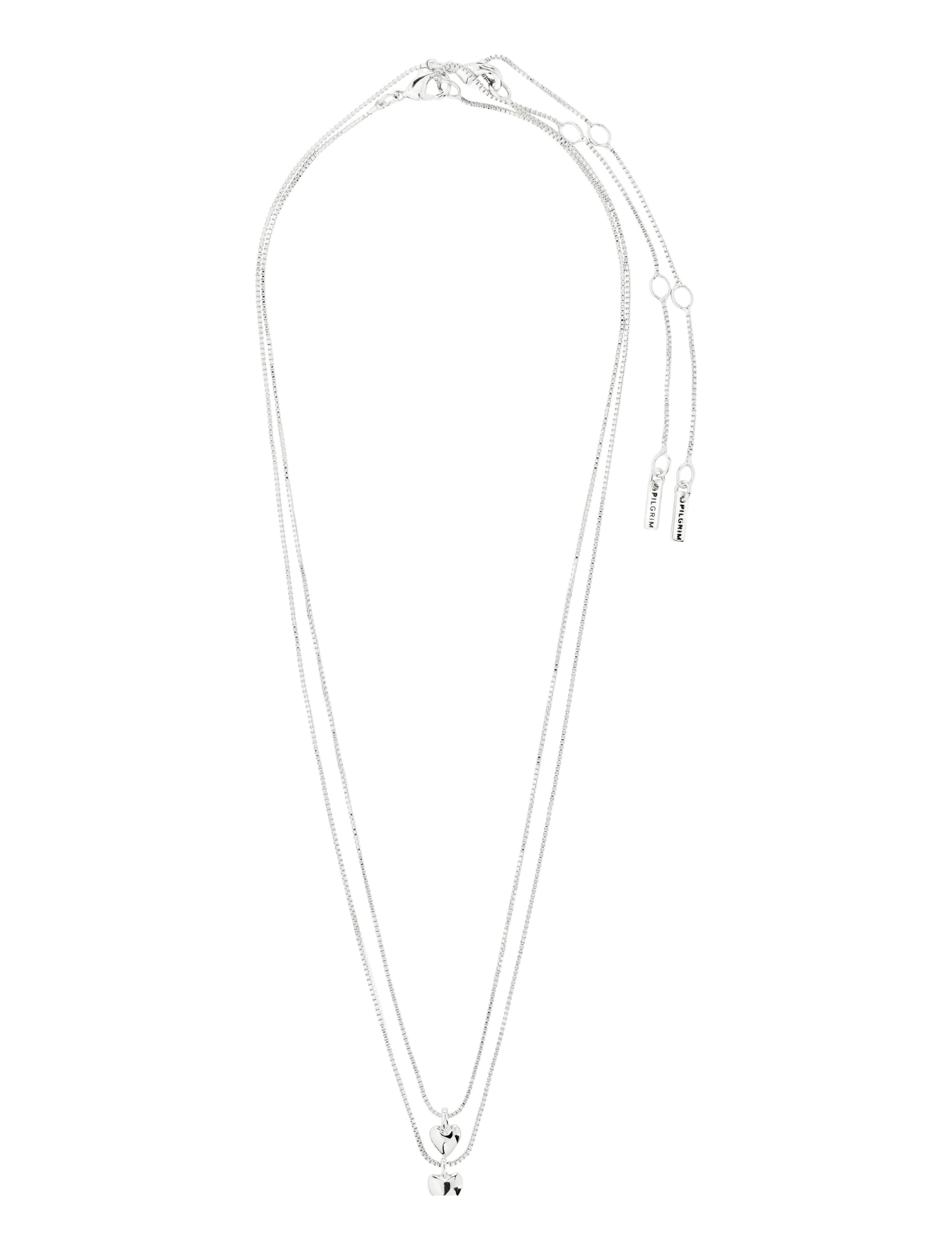 Pilgrim - PENINA gift set, necklace & earstuds, silver-plated - silver plated - 3