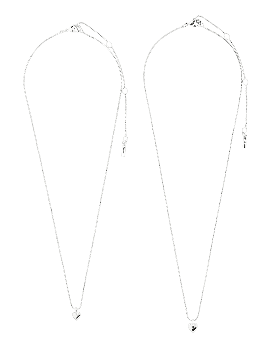 Pilgrim - PENINA gift set, necklace & earstuds, silver-plated - silver plated - 4
