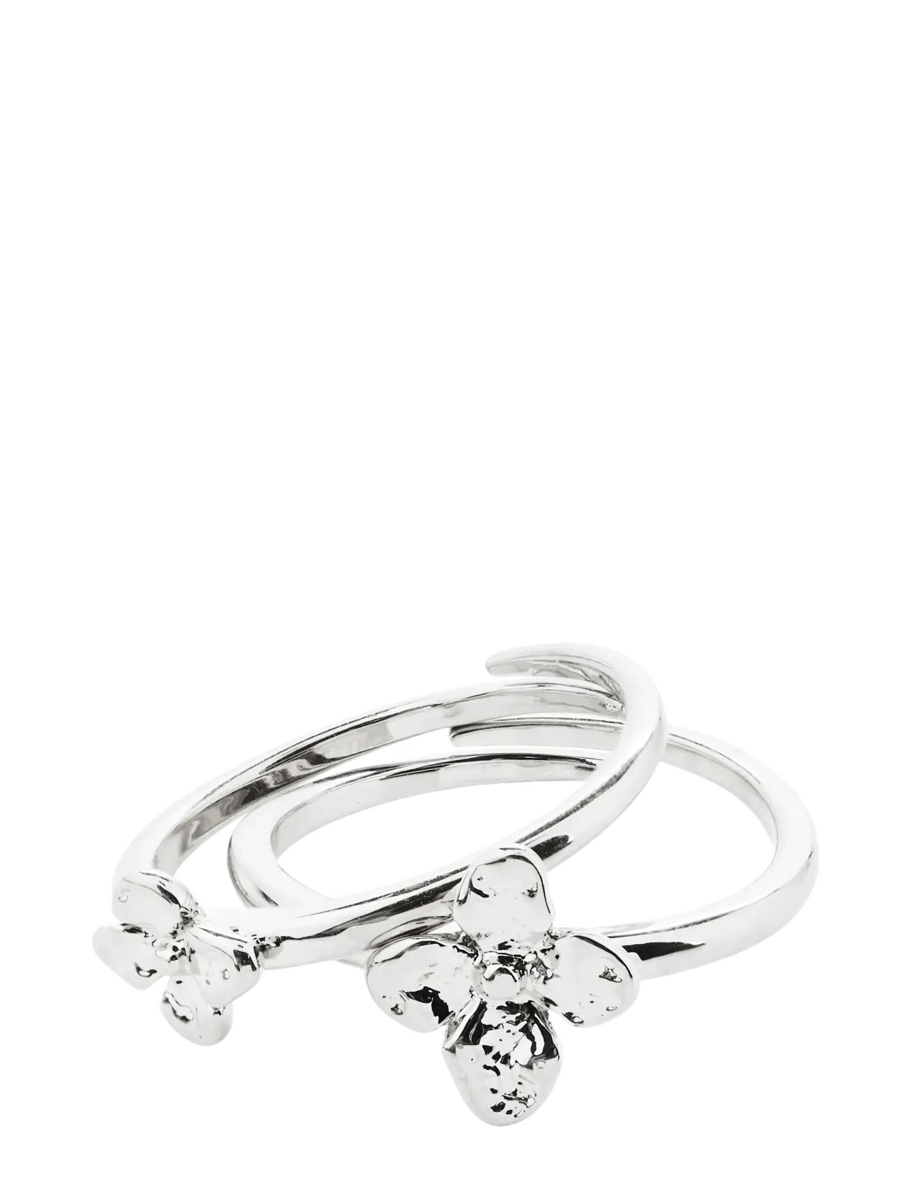 Pilgrim - SANINE gift set, rings & earstuds, silver-plated - silver plated - 2