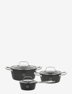 Cookware set with lid Travo 6 parts Black Aluminium, Pillivuyt Gourmet