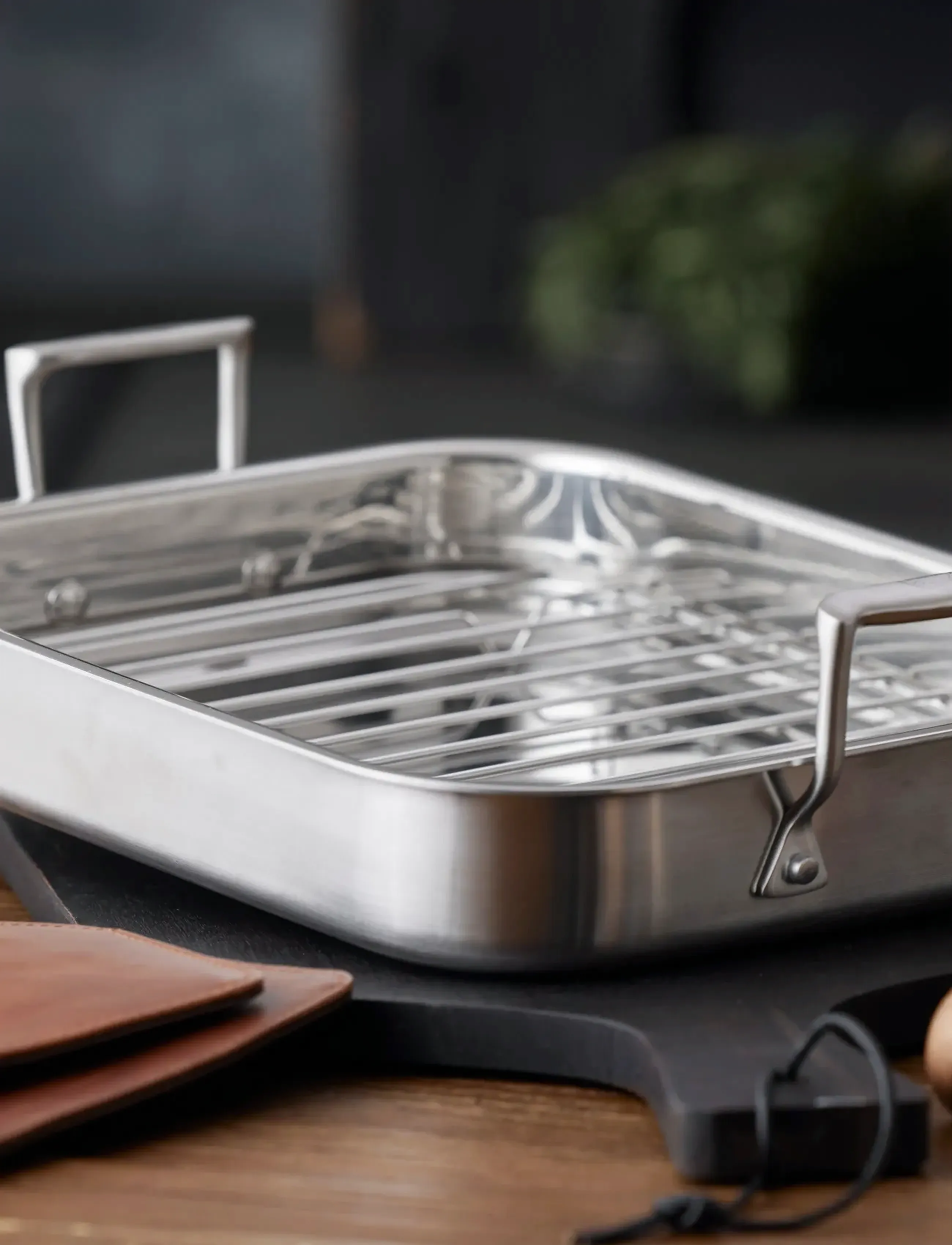 Pillivuyt Gourmet Bradepande M/Rist Somme, 32X26.5X5.5 cm, Kitchen, Silber - Oven Molds, Homeware