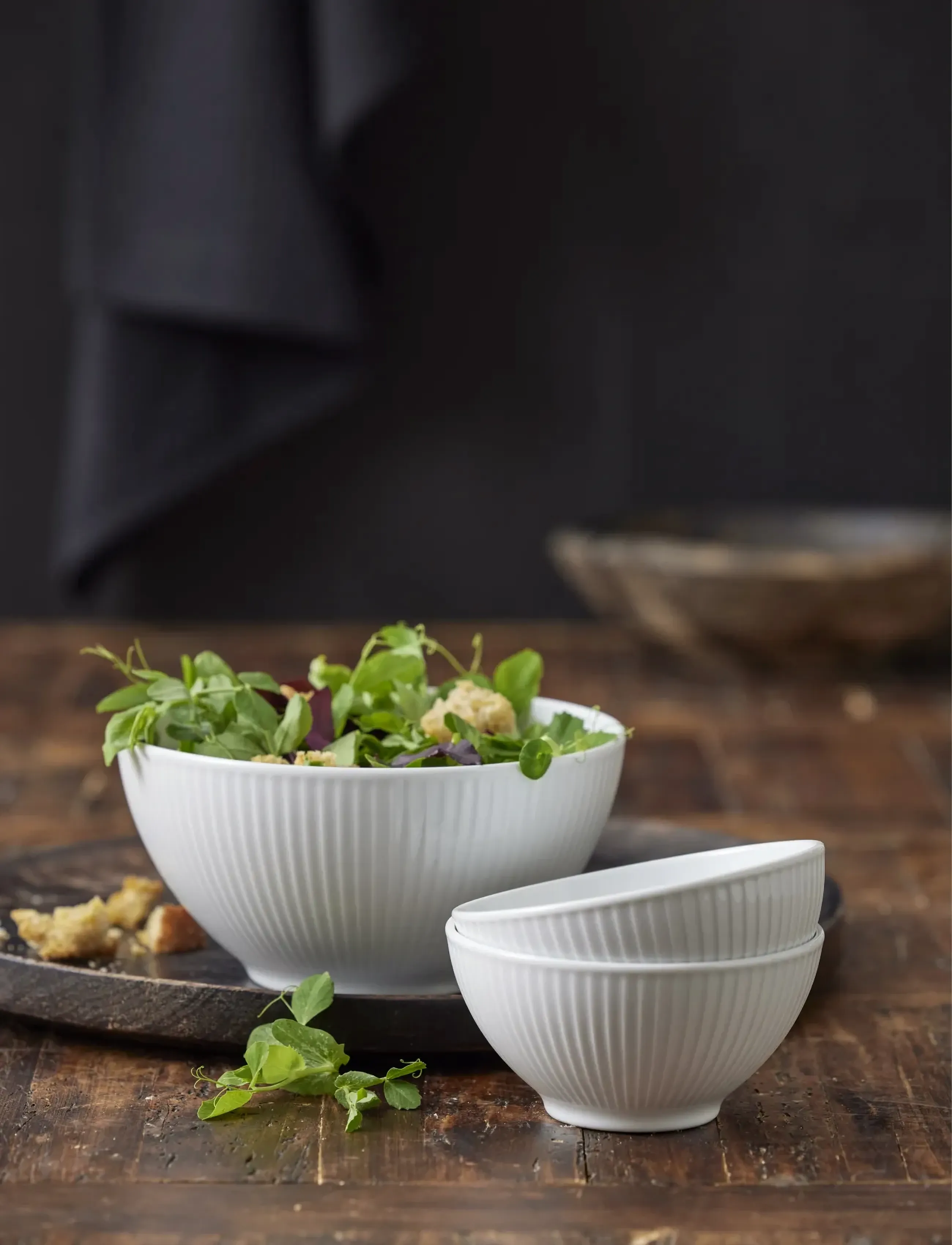 Pillivuyt Skål Plissé, 1.65LITER 20 cm, Bowls, Weiß - Breakfast Homeware