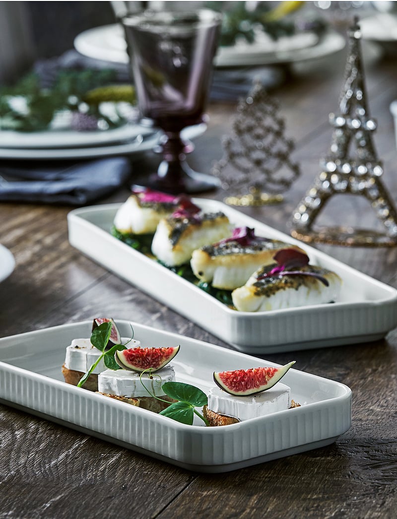 Pillivuyt - Dish Rectangular Plissé - madalaimad hinnad - white - 2