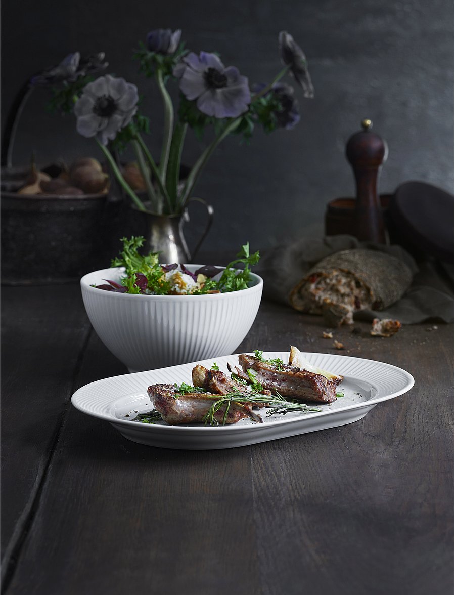 Pillivuyt - Serving Dish Oval Plissé - servierplatten - white - 2