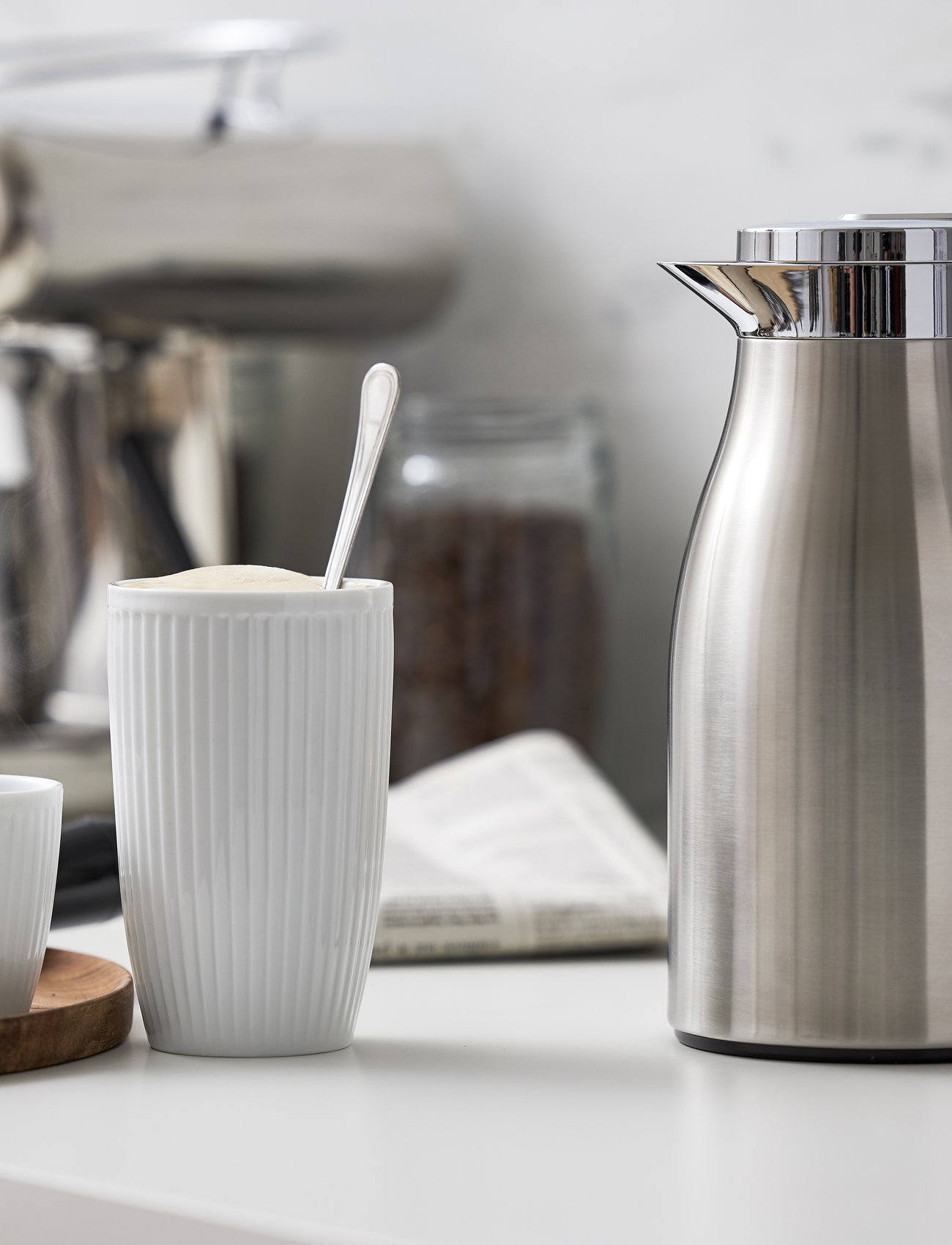 Pillivuyt - Thermo mug Plissé - thermal cups - white - 1